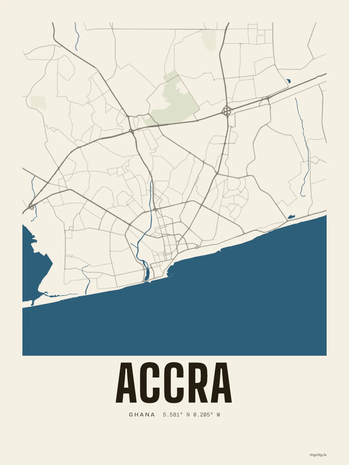 Accra map print