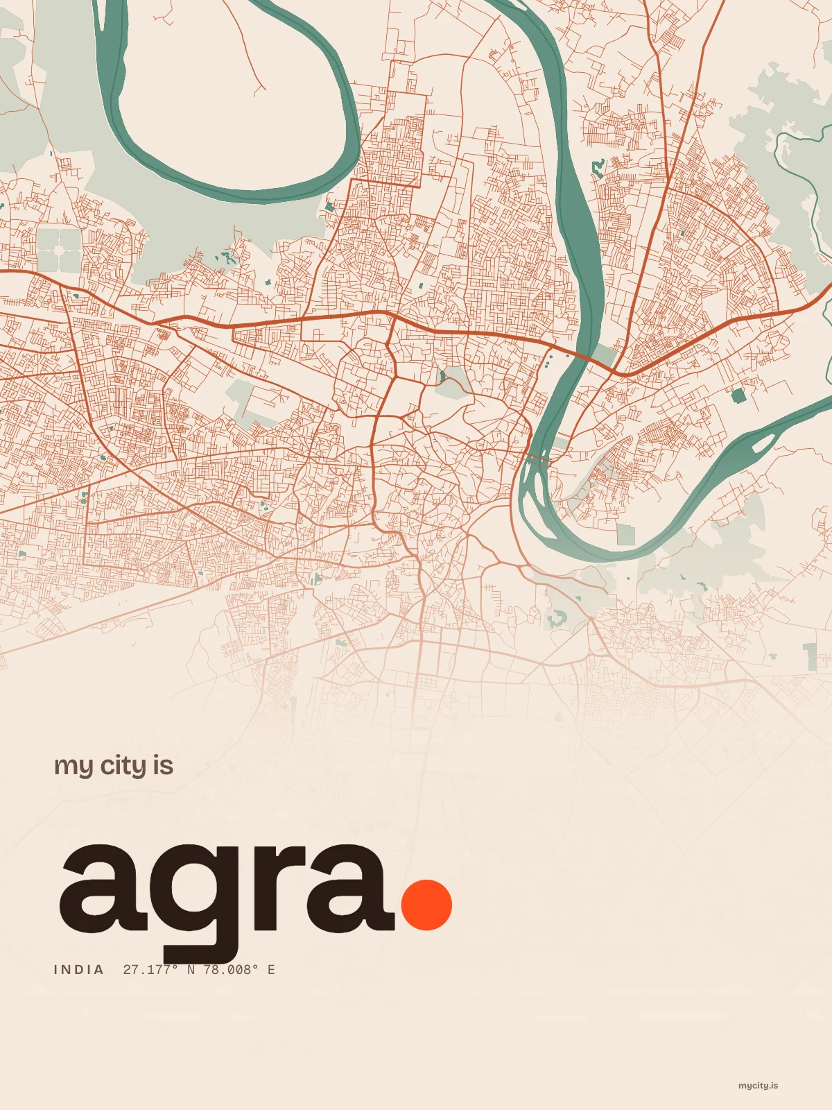 Agra, Riso map
