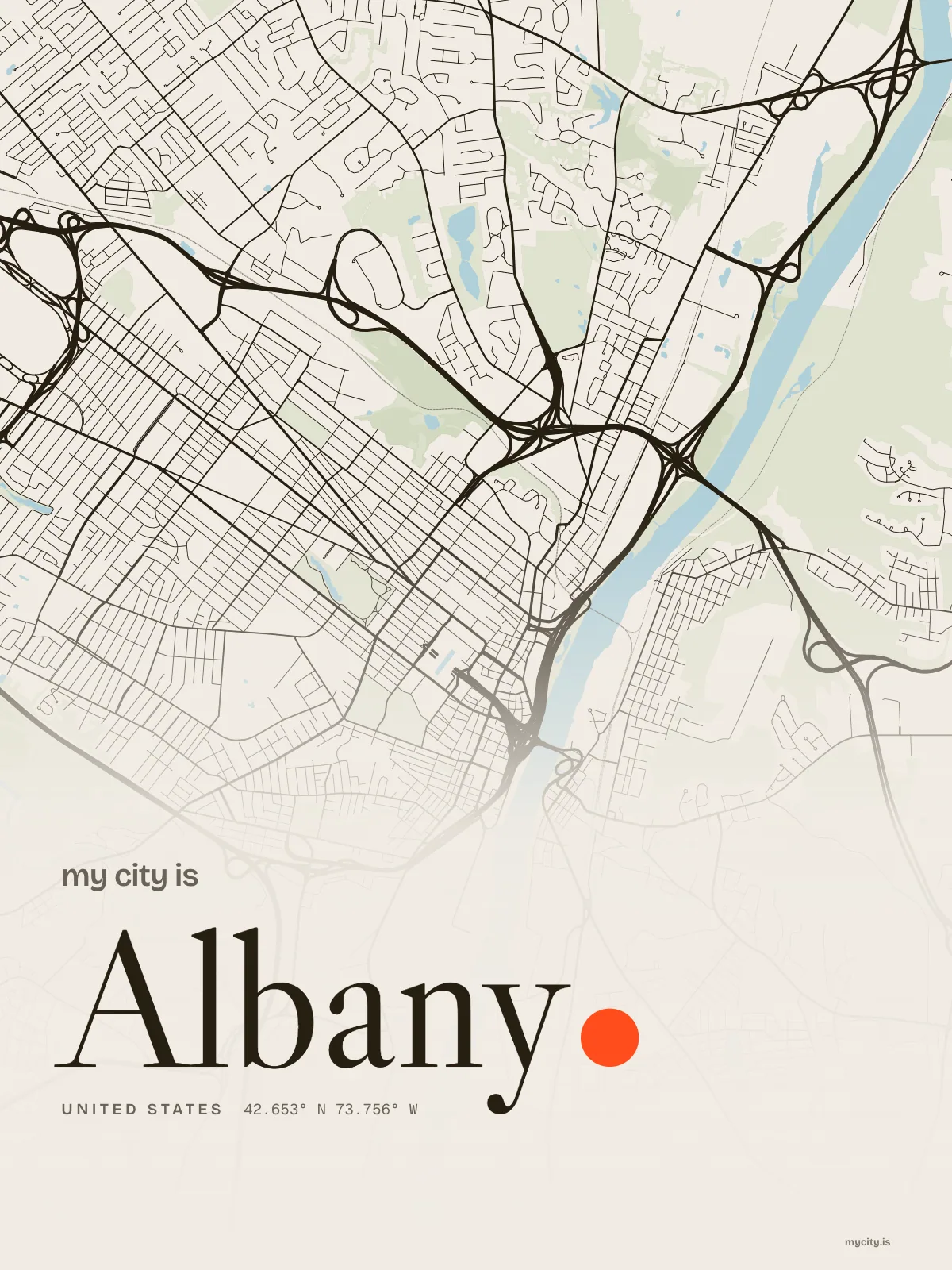 Albany, Ink map