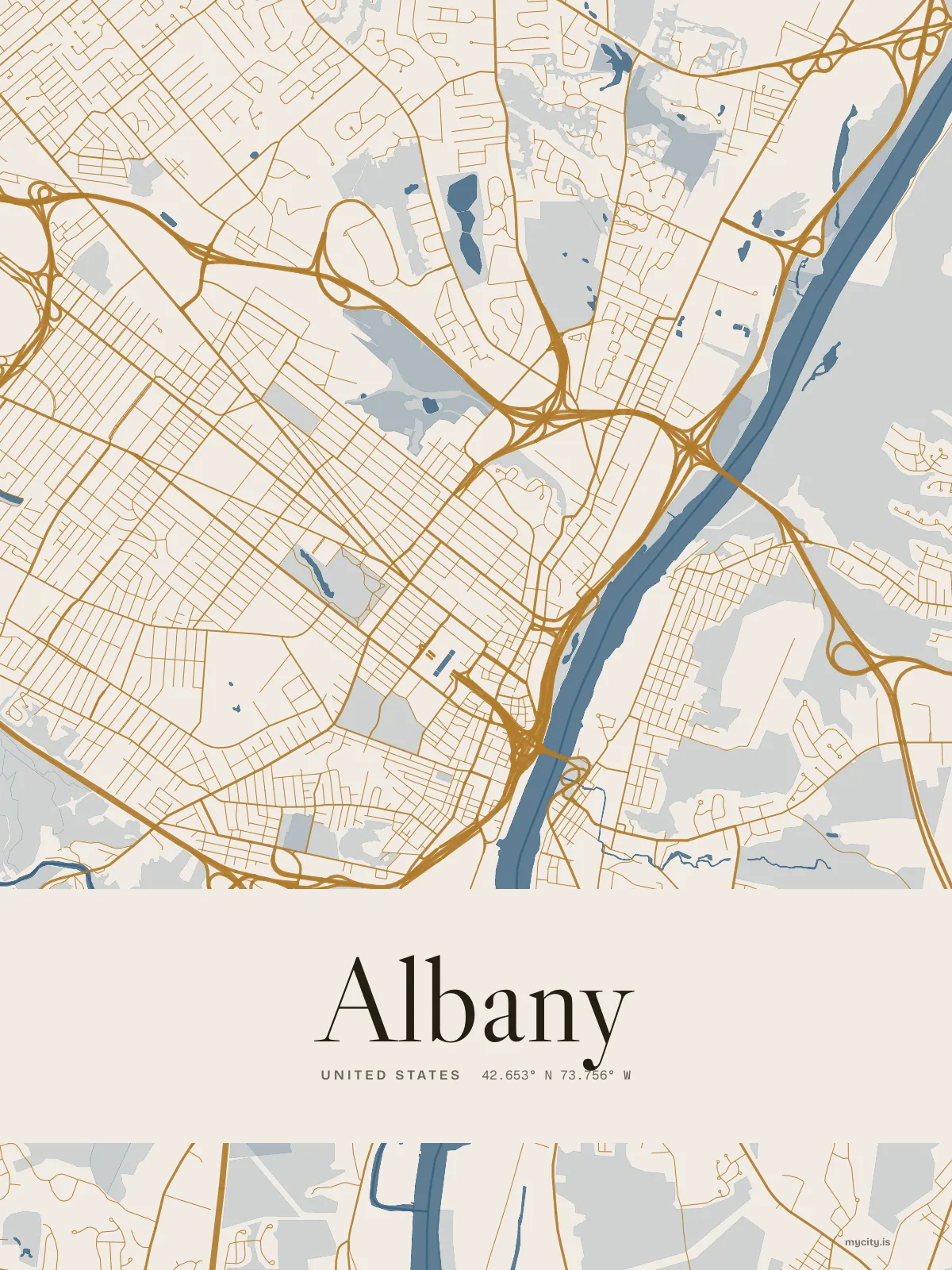 Albany, Riso map