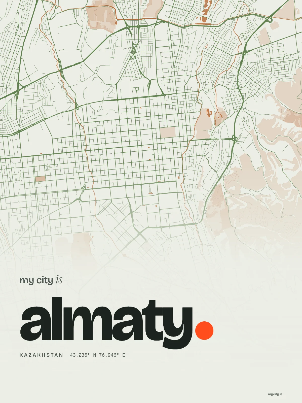 Almaty, Riso map