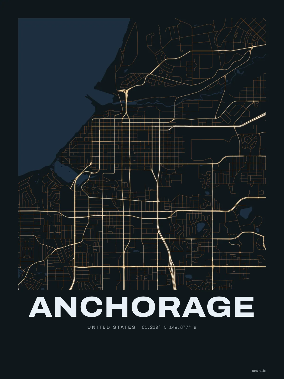 Anchorage map print