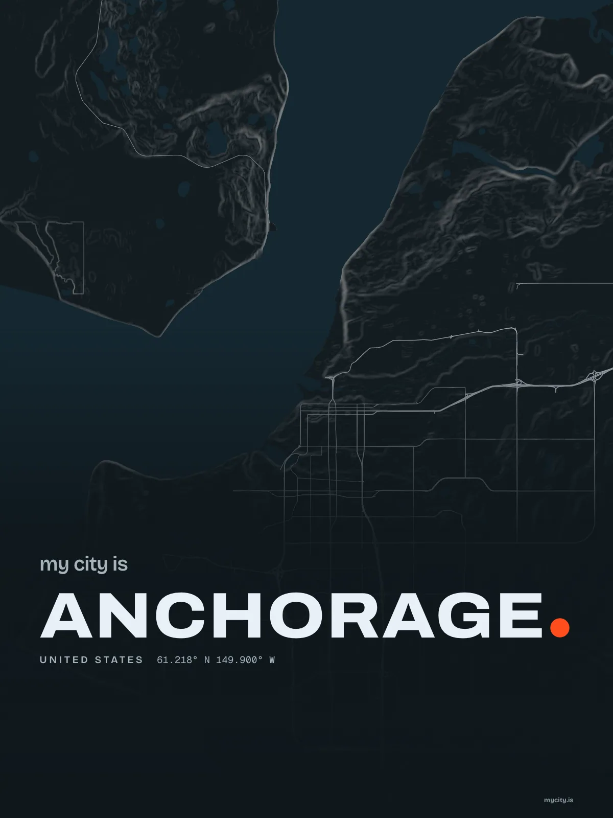 Anchorage, Relief map