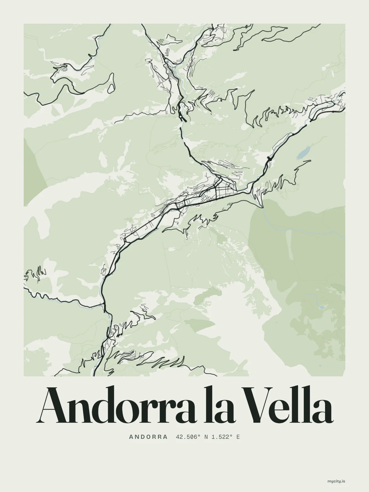 Andorra la Vella map print