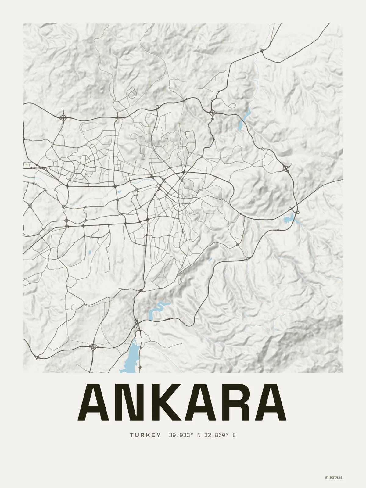 Ankara map print