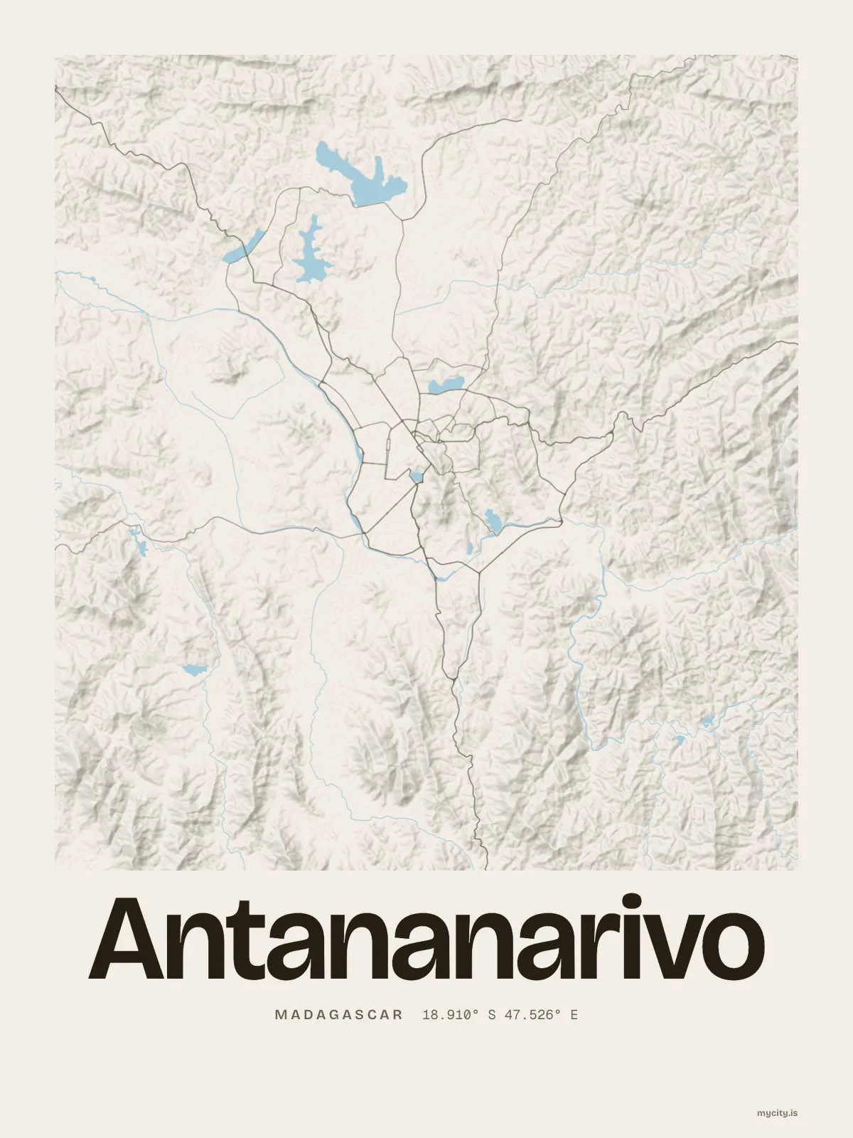 Antananarivo map print