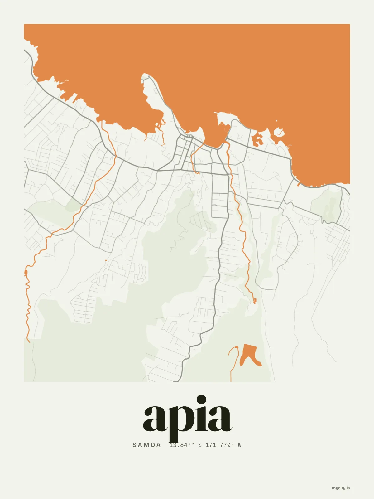 Apia map print