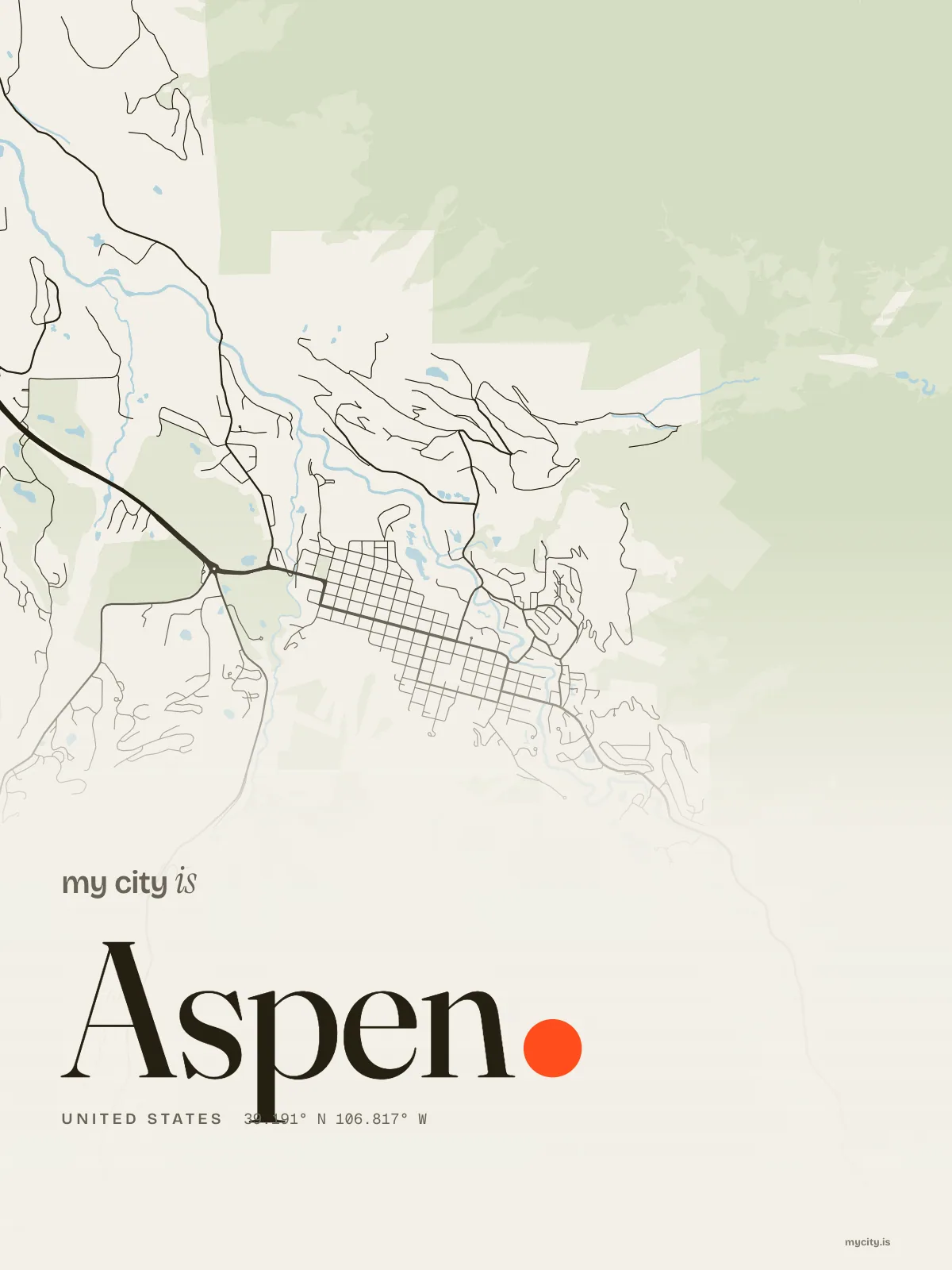 Aspen map print
