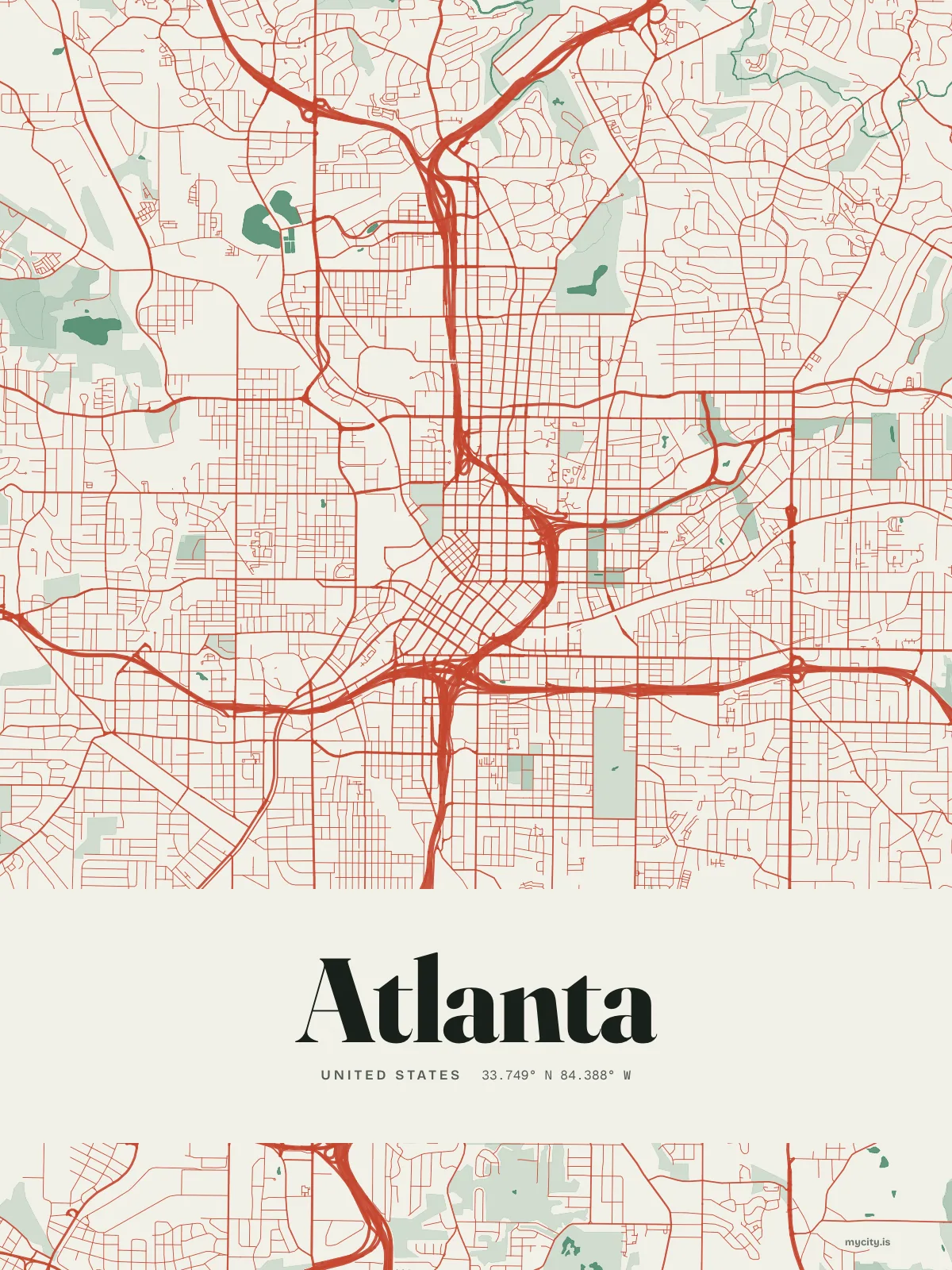 Atlanta, Riso map