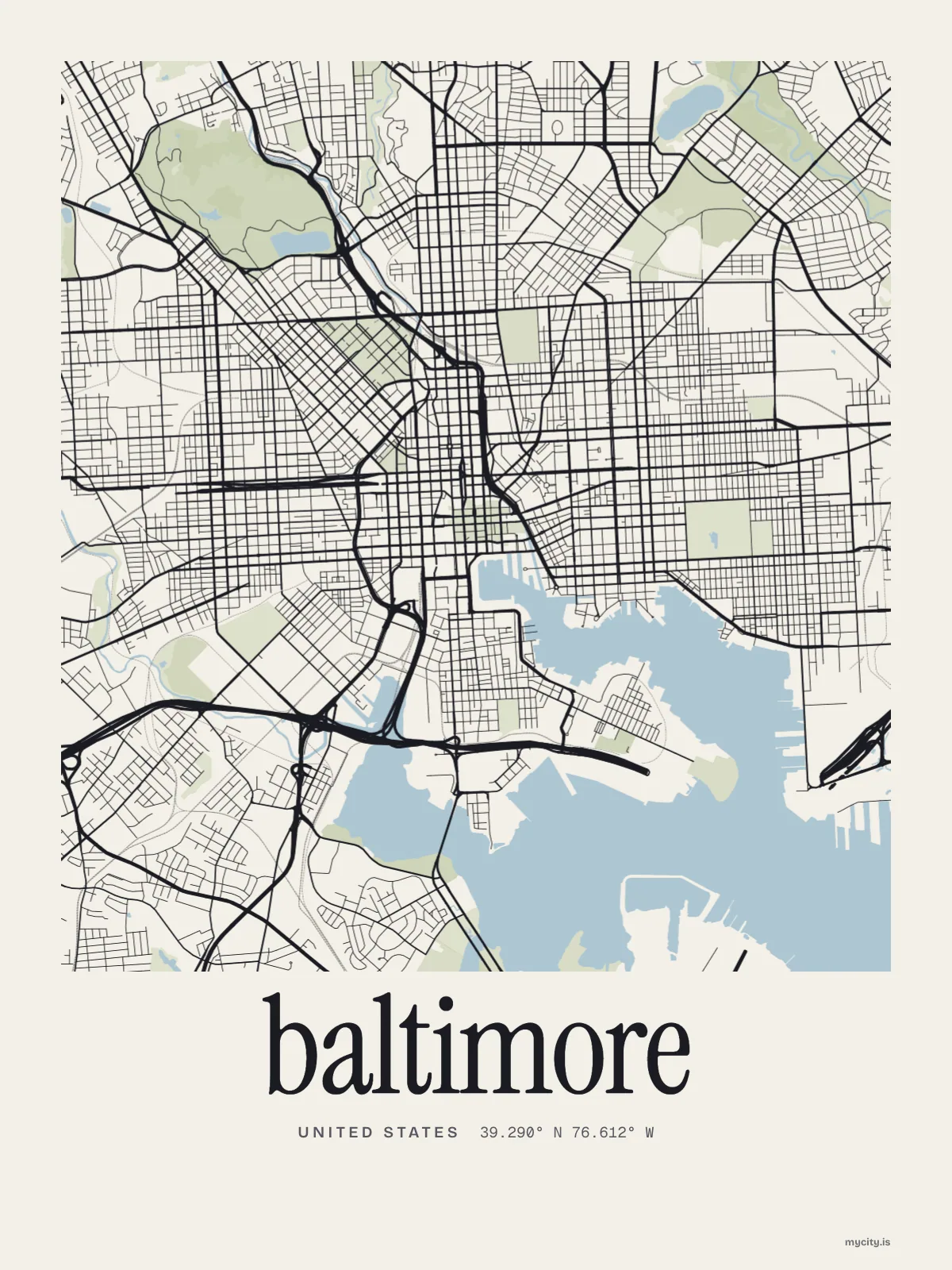 Baltimore map print