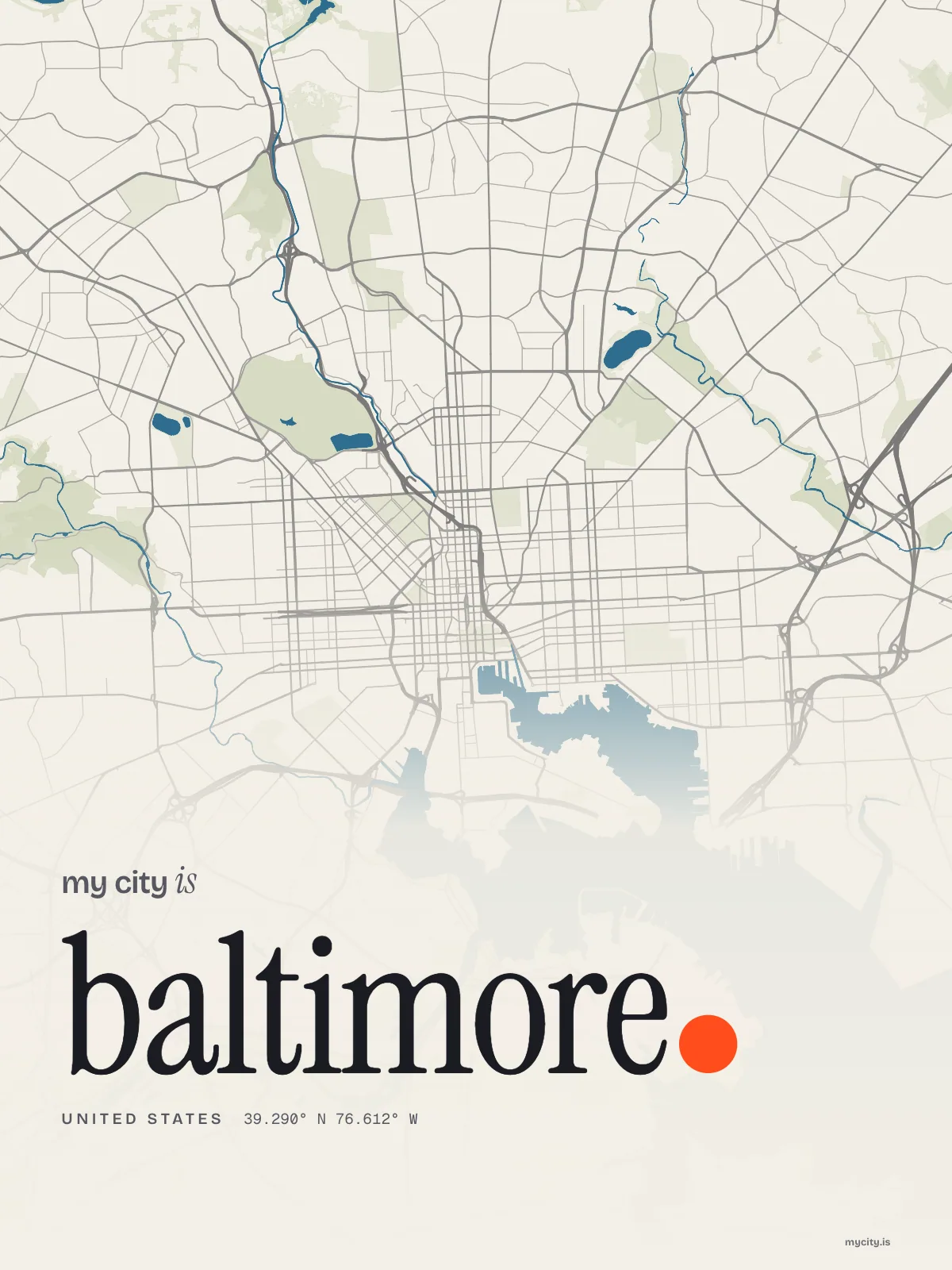 Baltimore, Waterline map