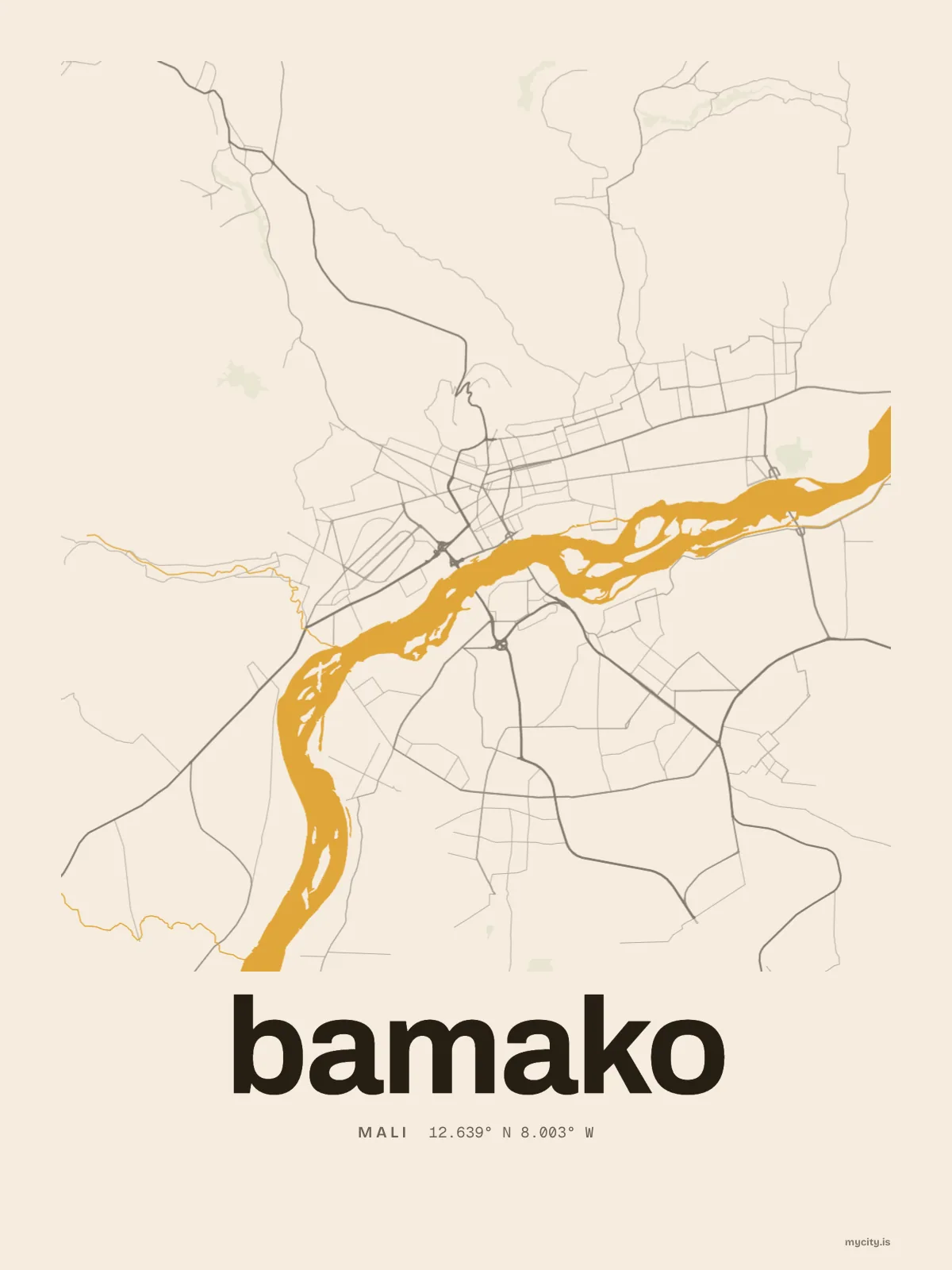 Bamako map print