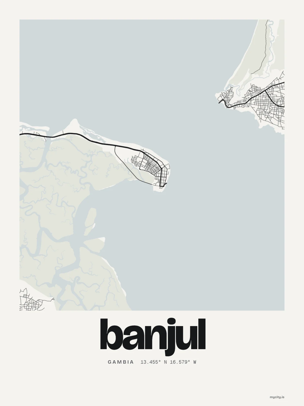 Banjul map print