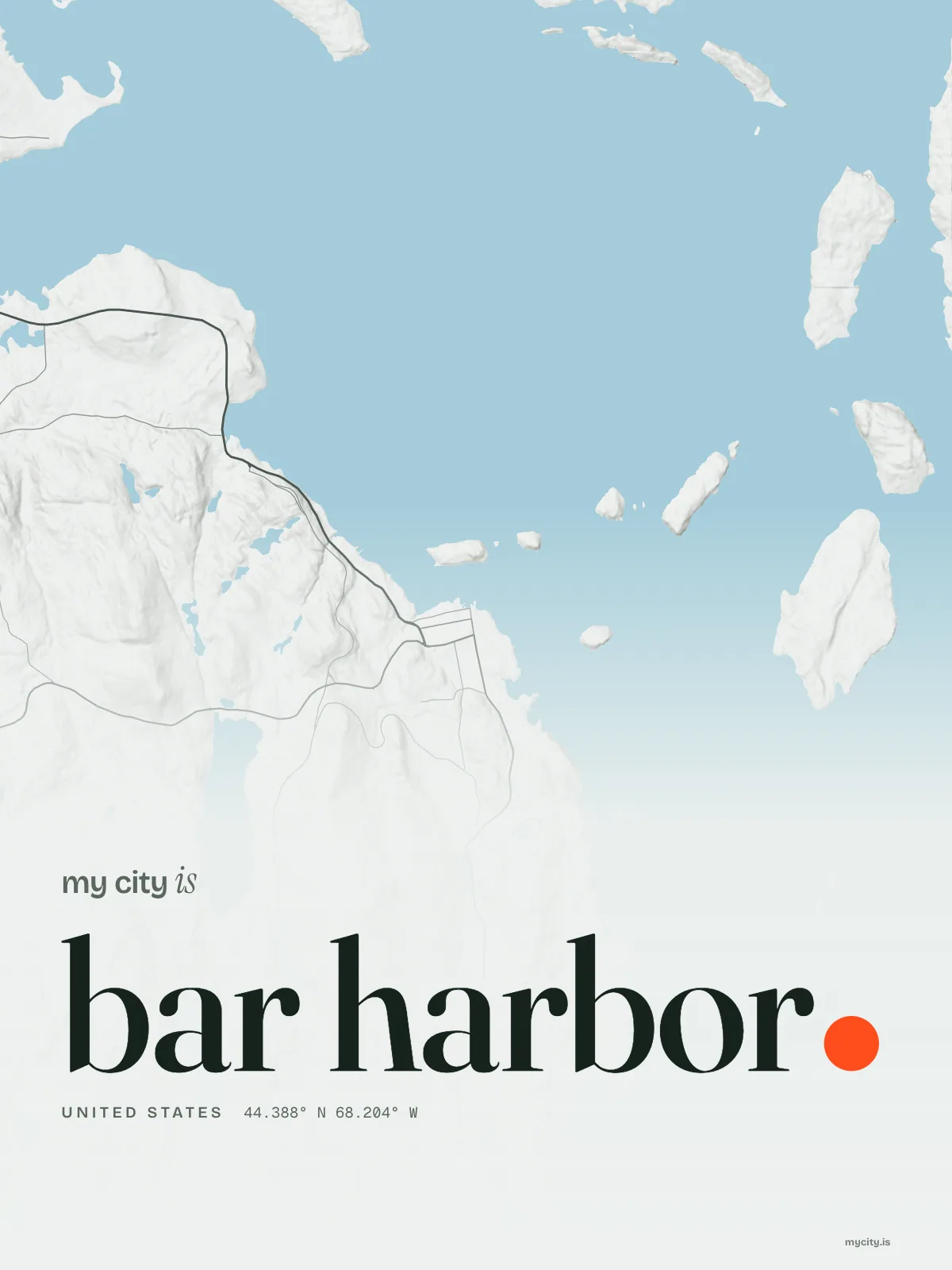 Bar Harbor, Relief map
