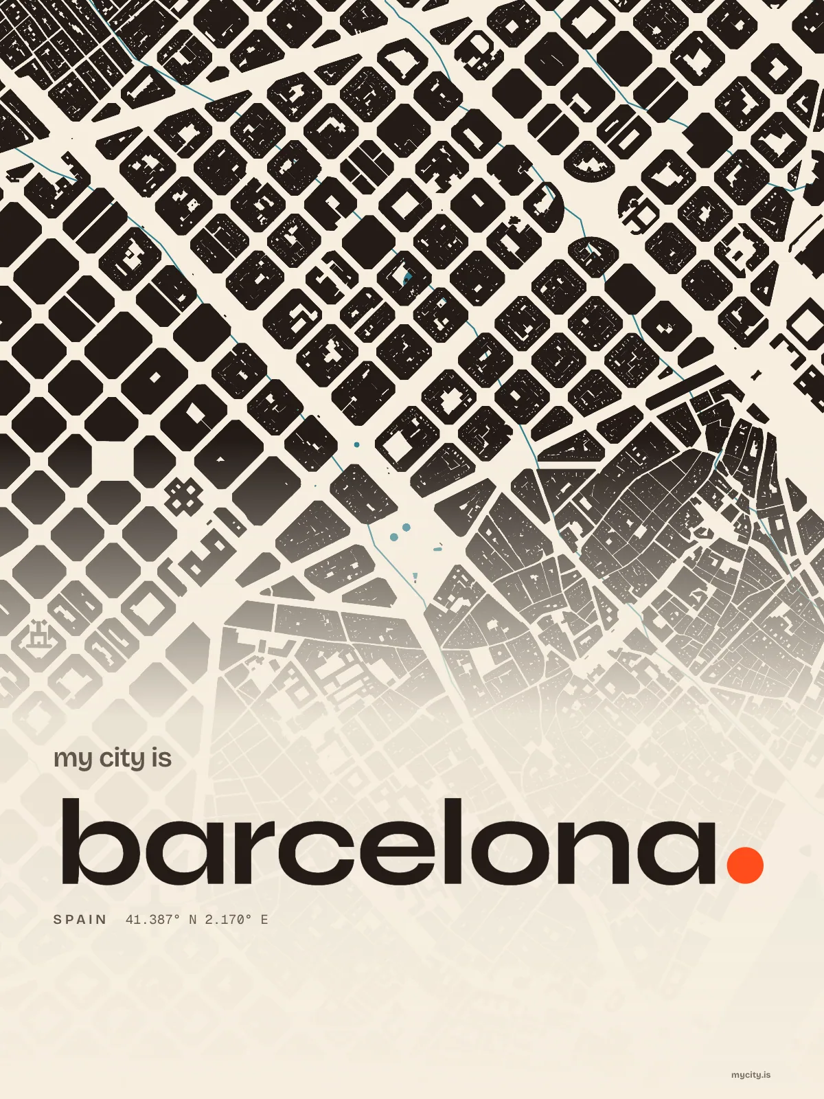 Barcelona map print