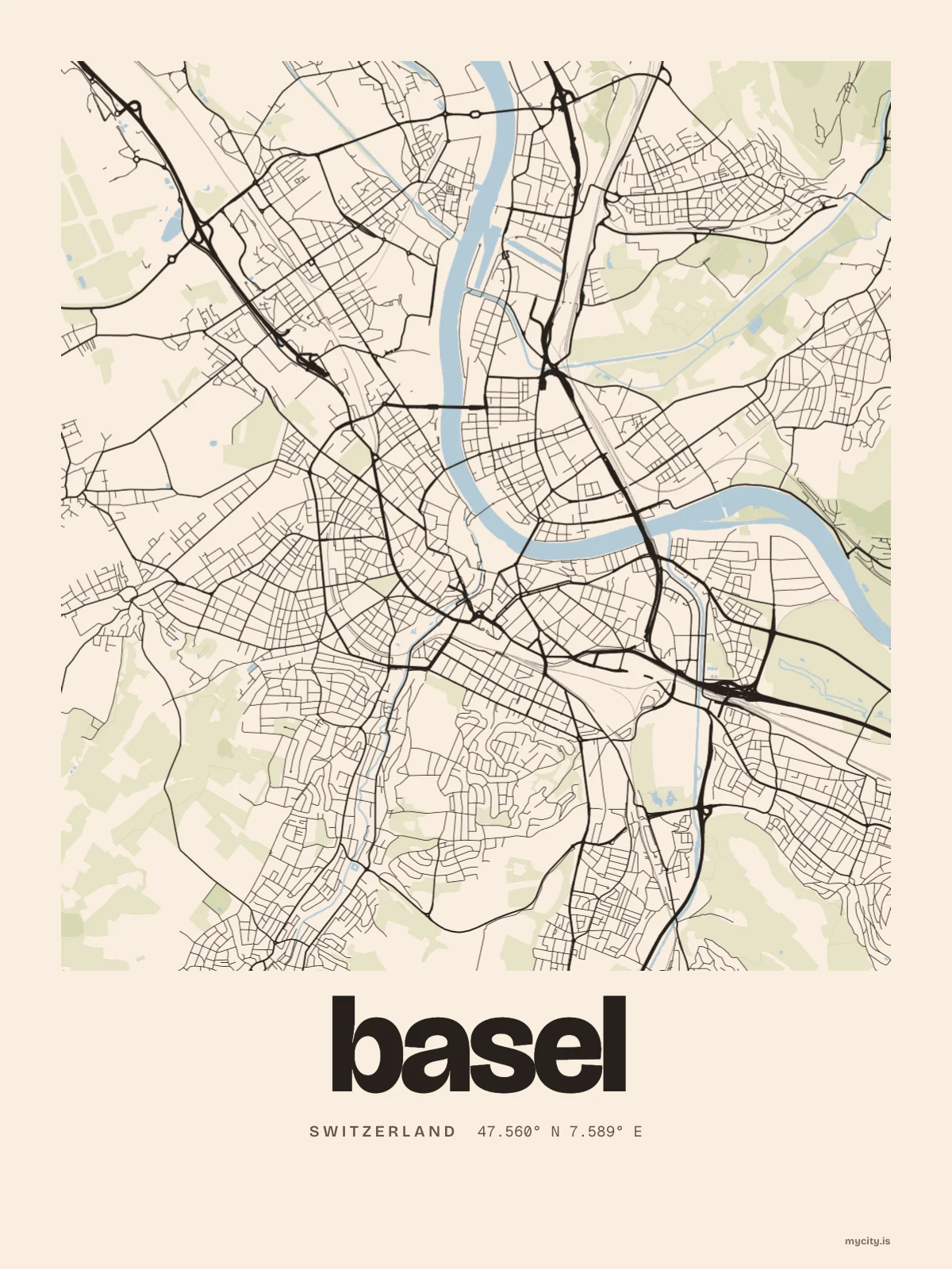 Basel map print
