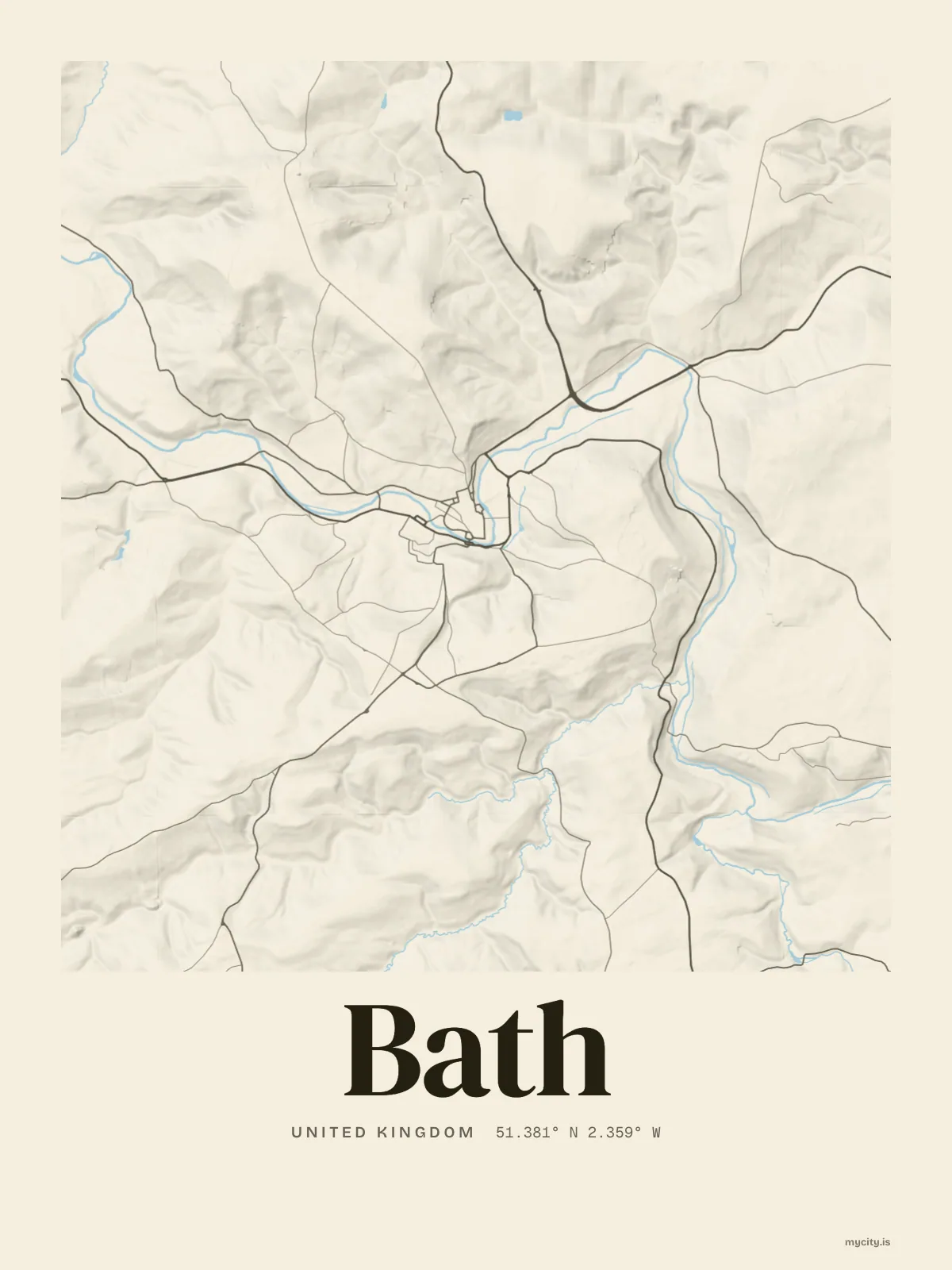 Bath map print
