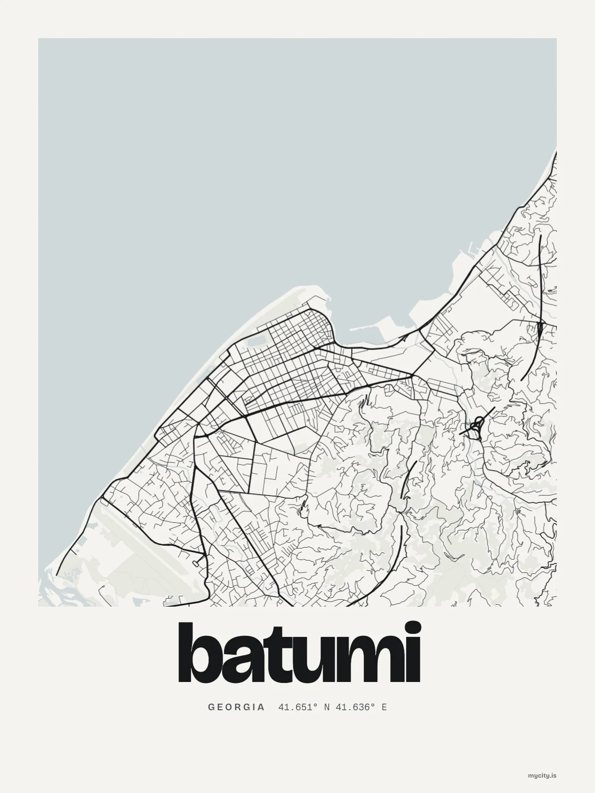 Batumi map print