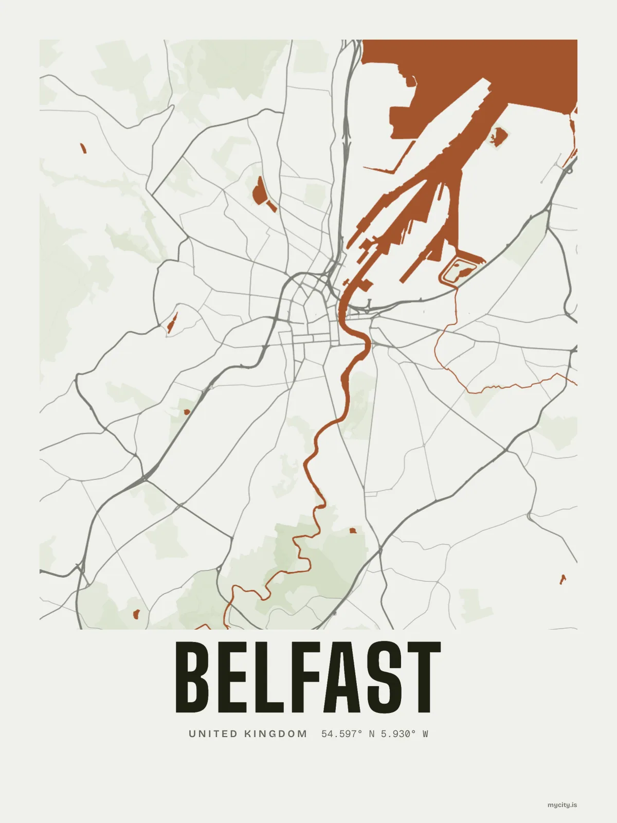 Belfast map print