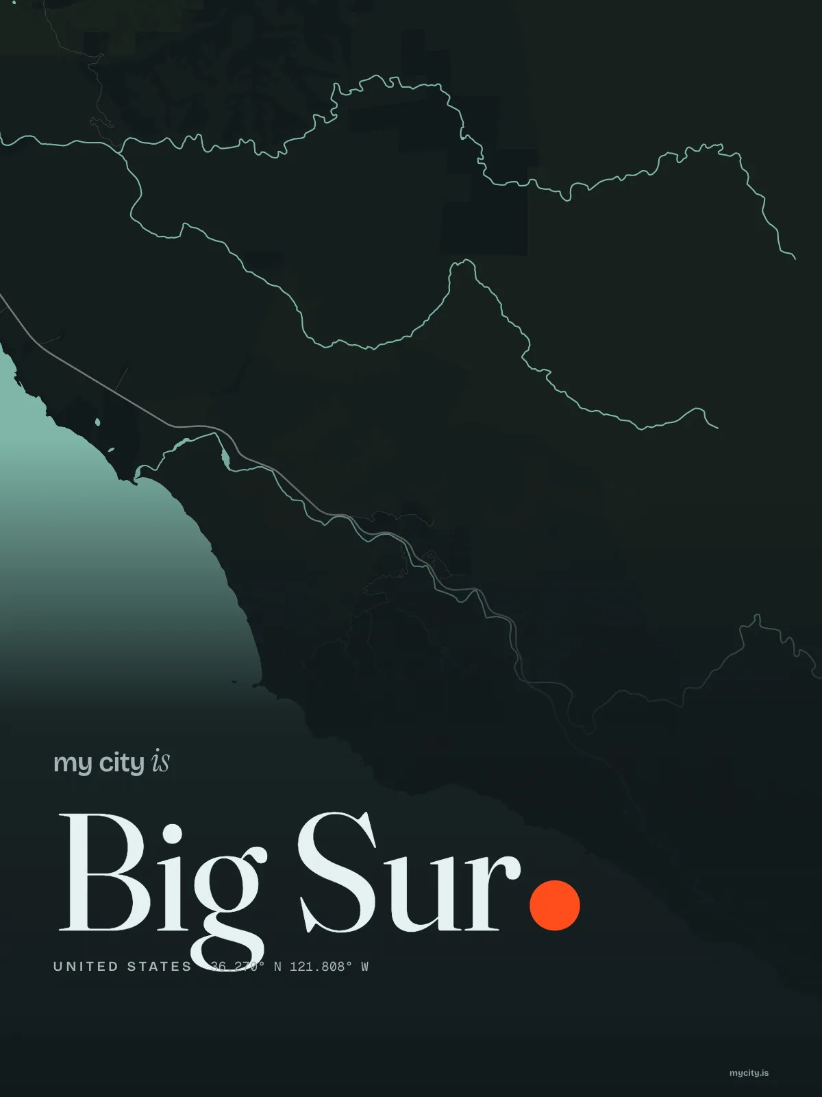 Big Sur, Waterline map