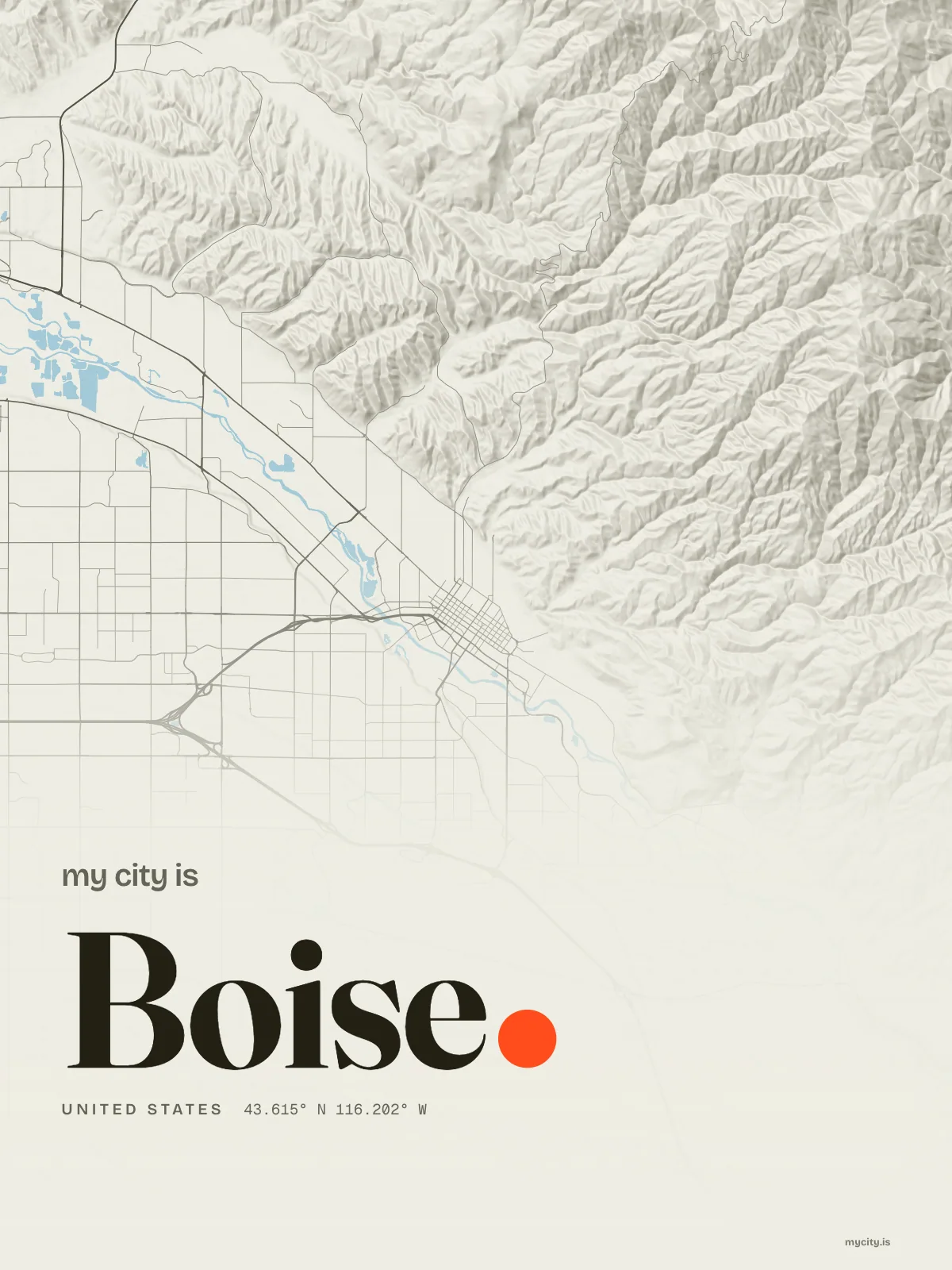 Boise, Relief map