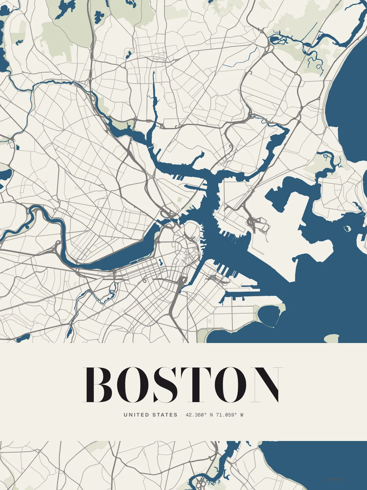 Boston map print