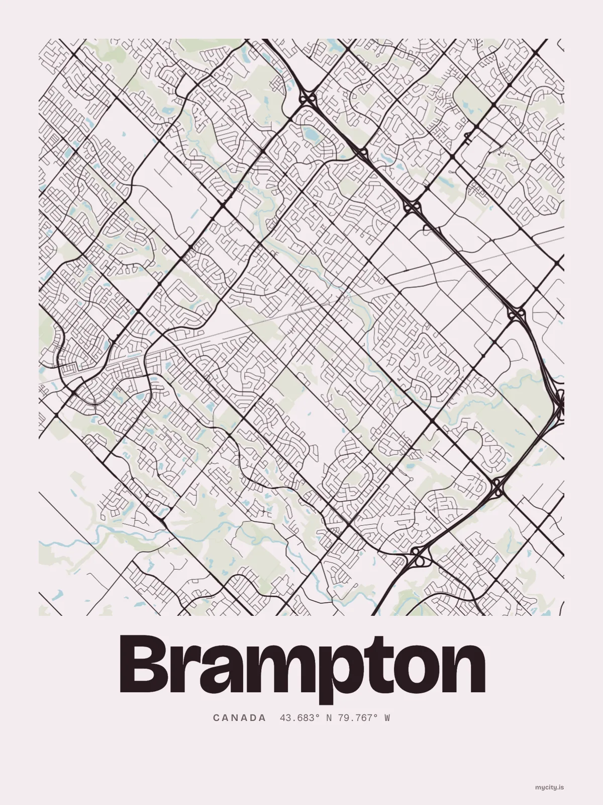 Brampton map print