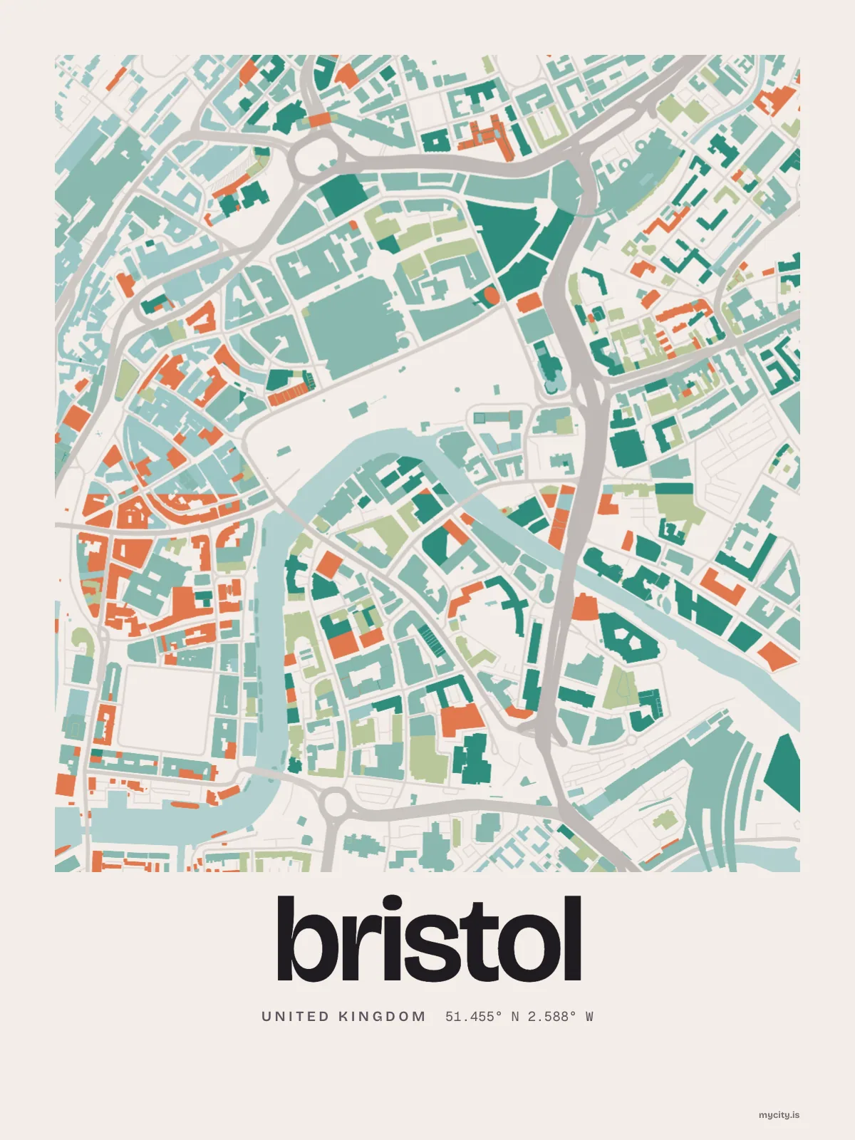 Bristol Confetti map print