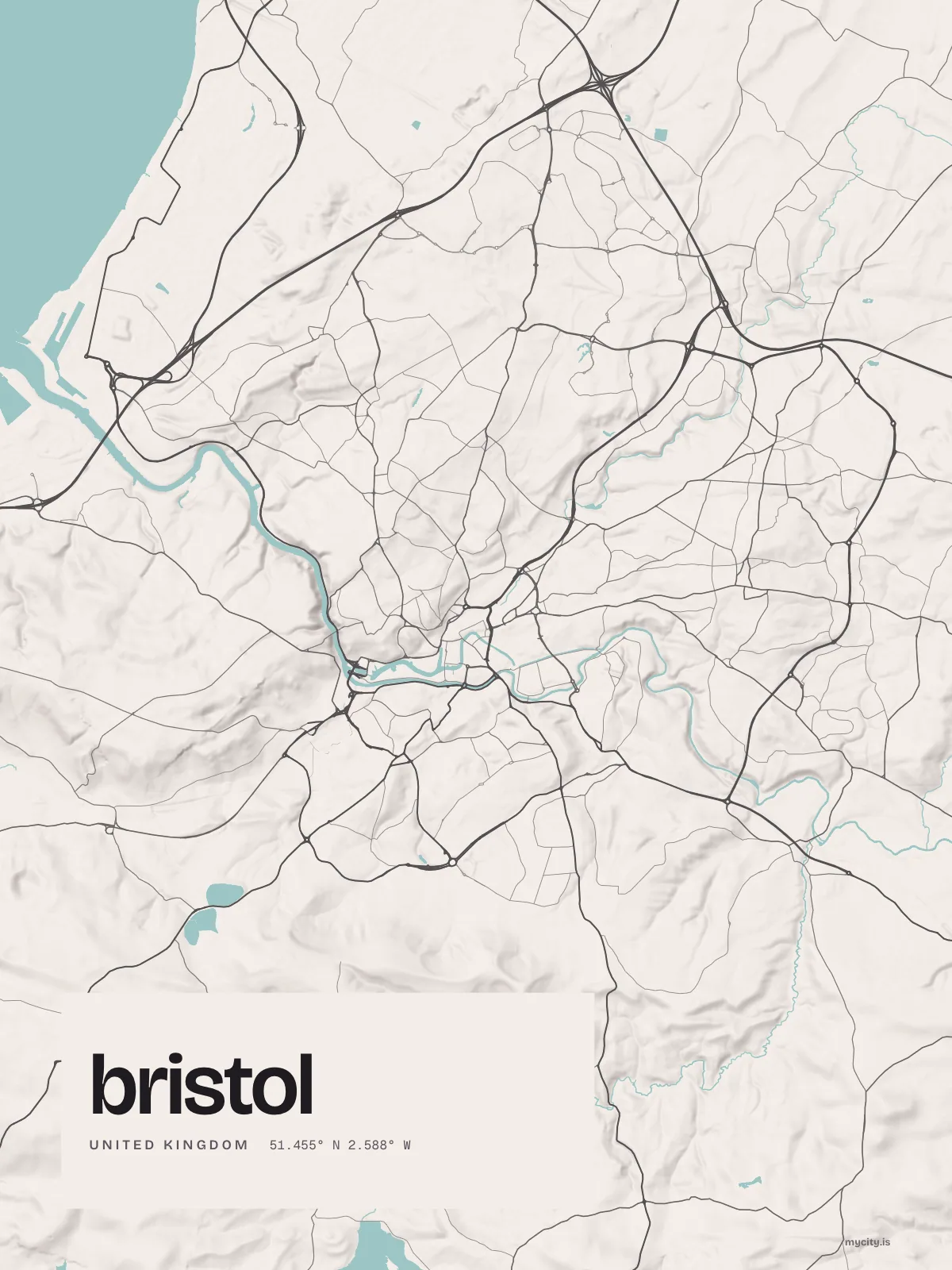 Bristol, Relief map