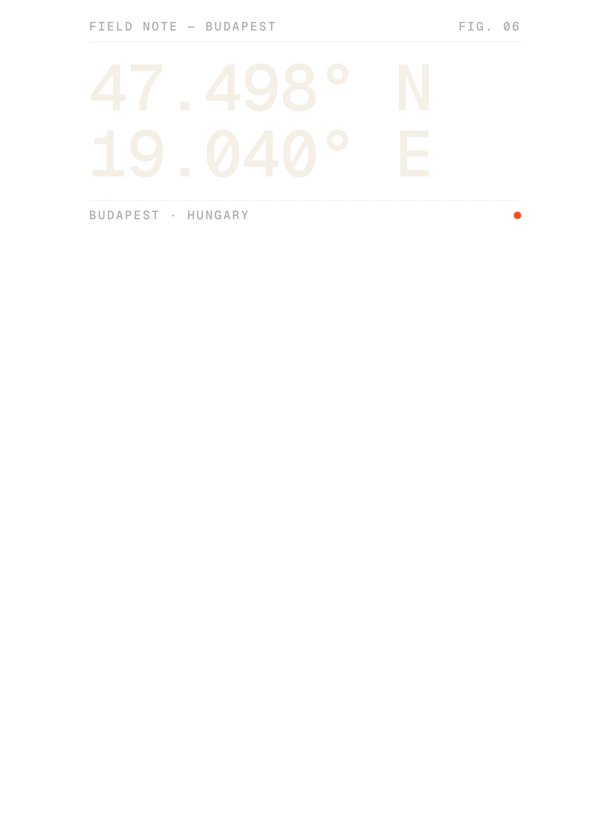 Budapest, Field notes: Coordinates