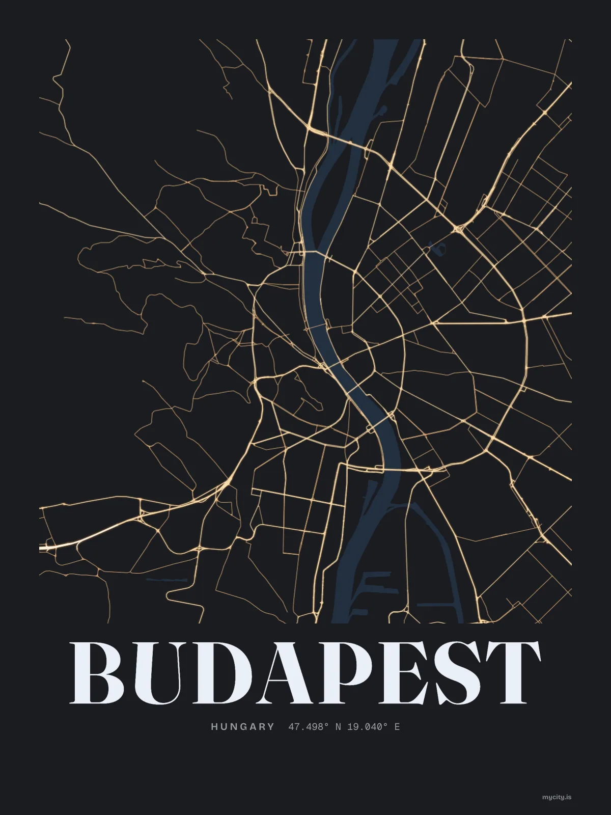 Budapest map print