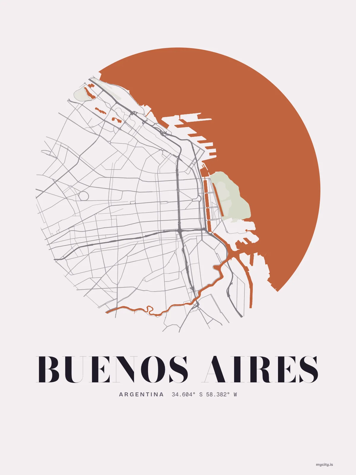Buenos Aires, Waterline map