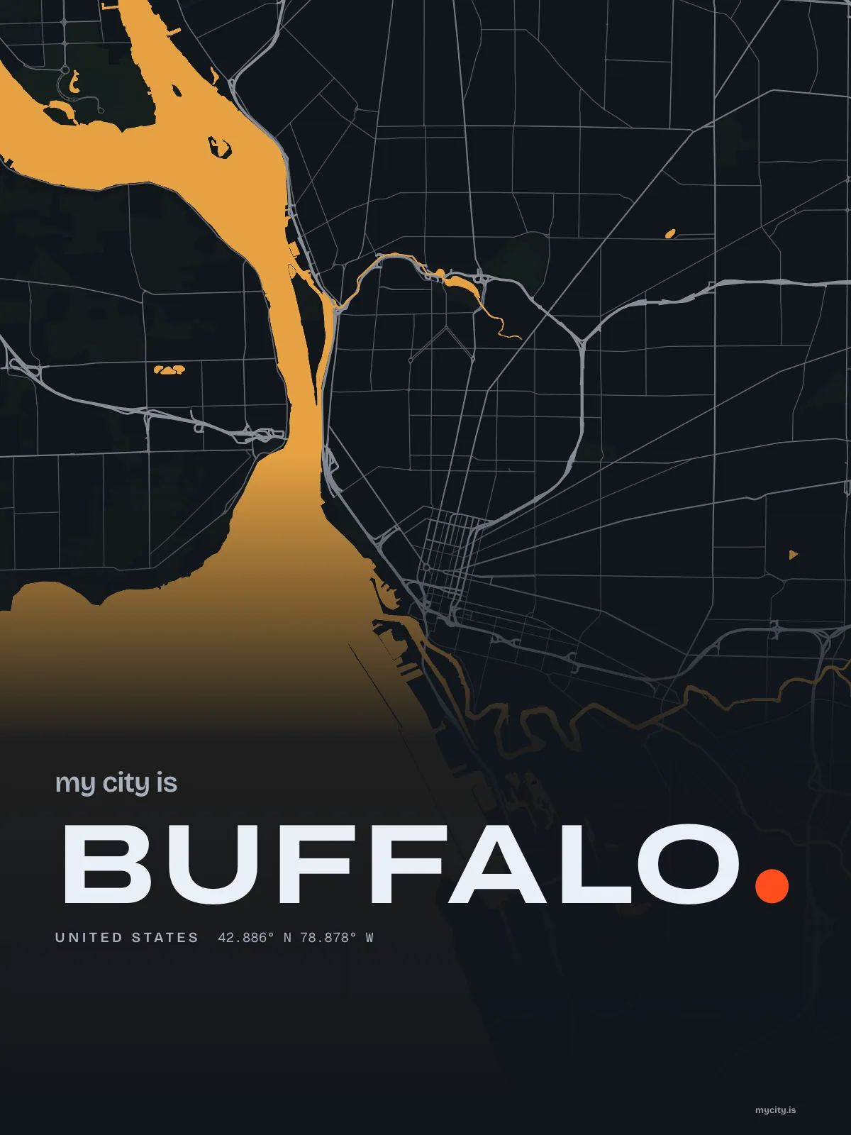 Buffalo, Waterline map