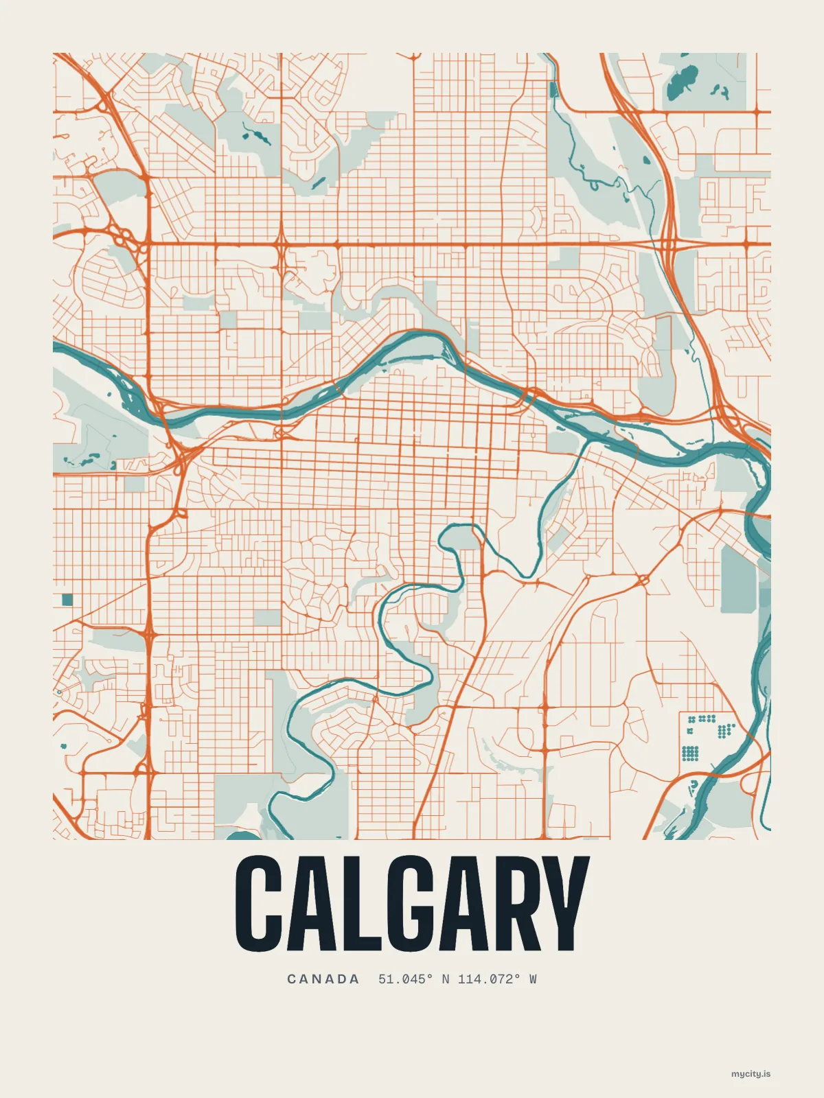 Calgary map print
