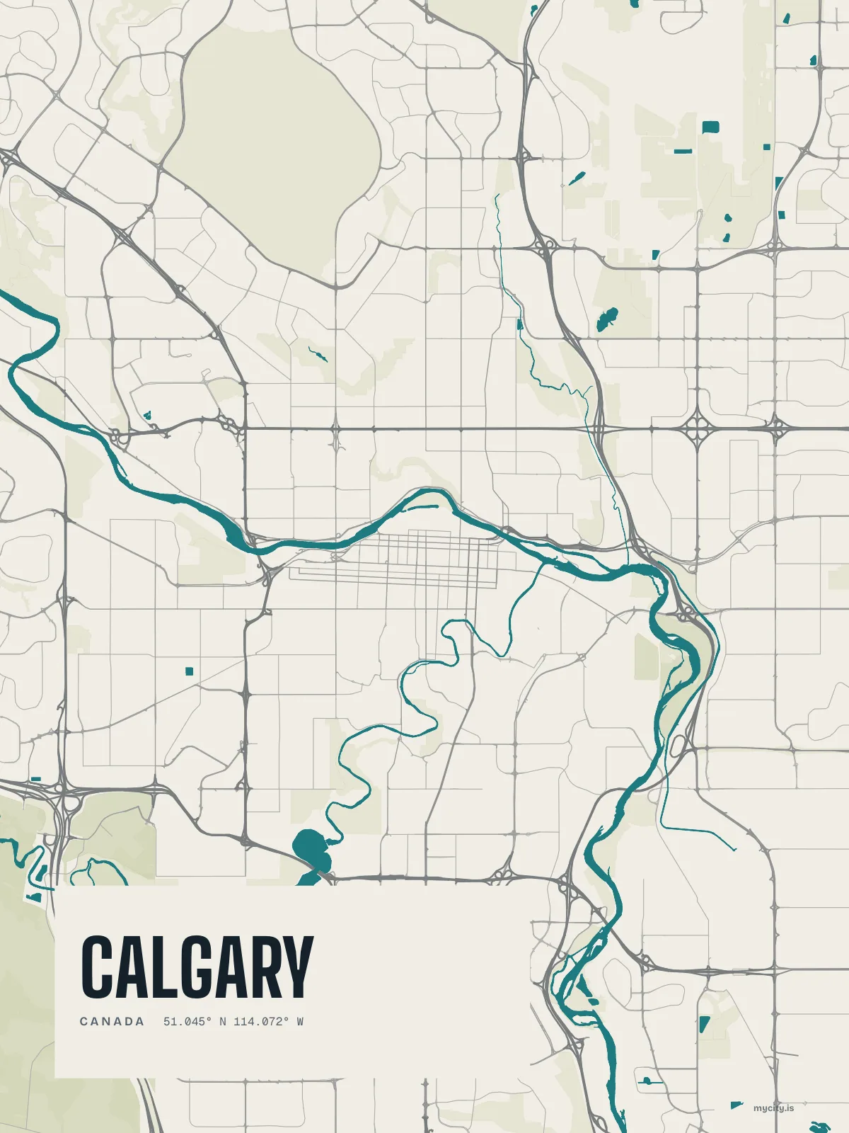 Calgary, Waterline map