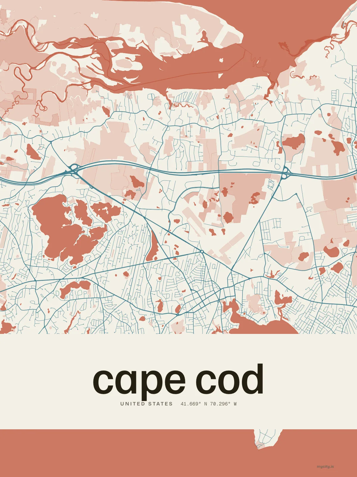 Cape Cod, Riso map