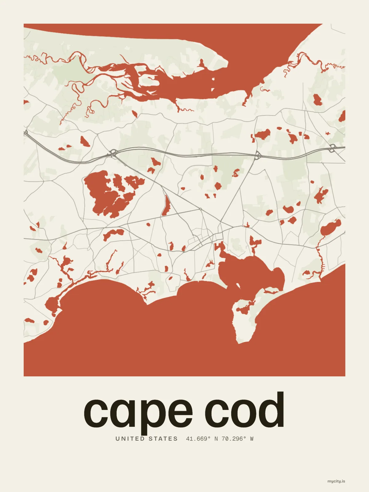 Cape Cod map print