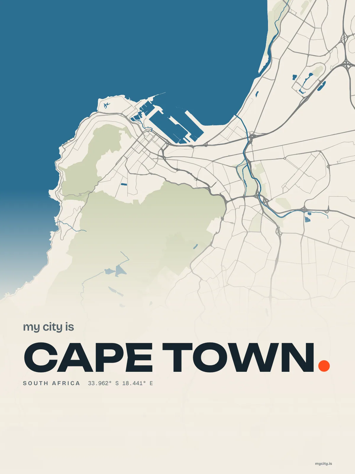 Cape Town, Waterline map