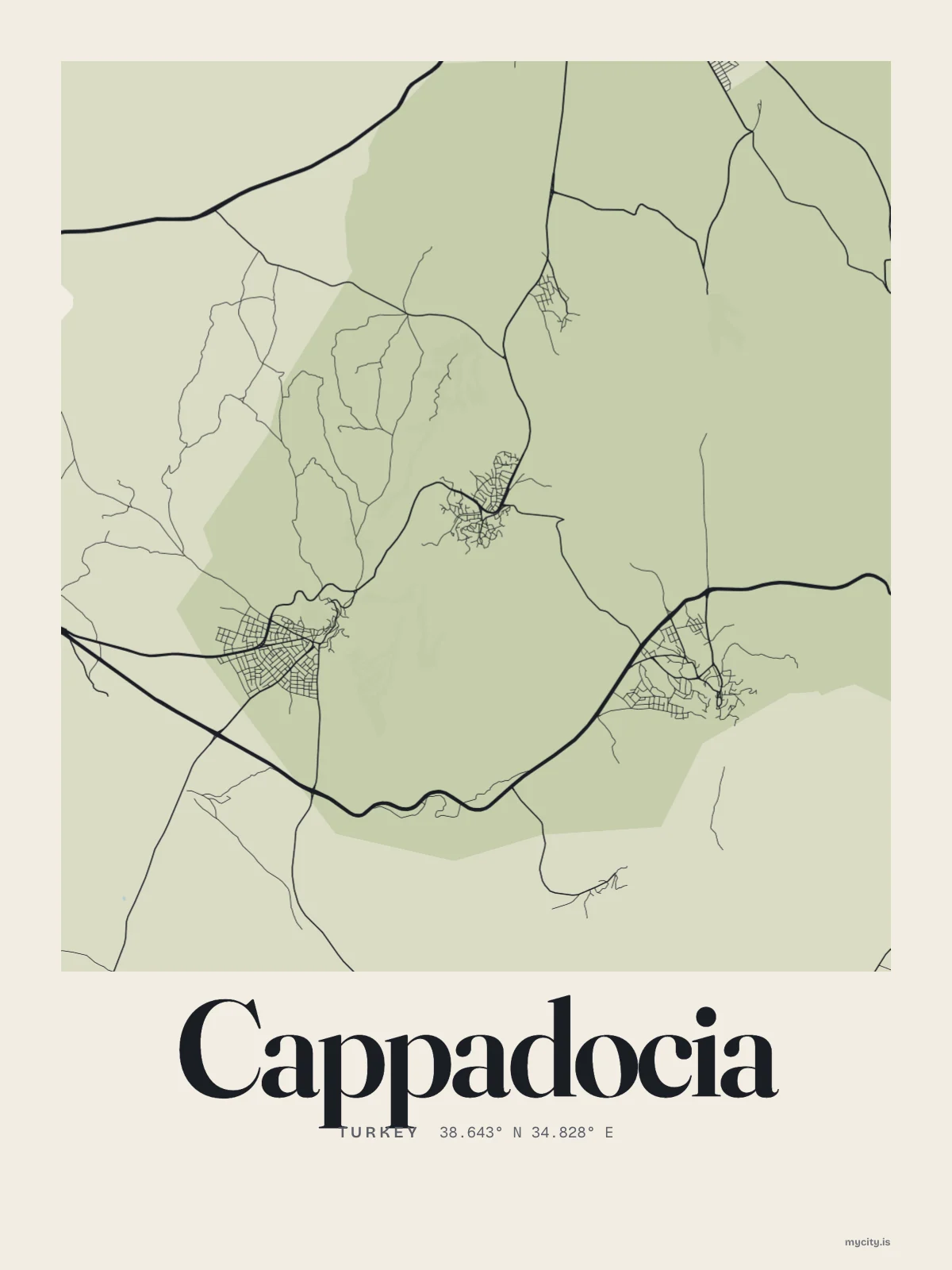 Cappadocia map print