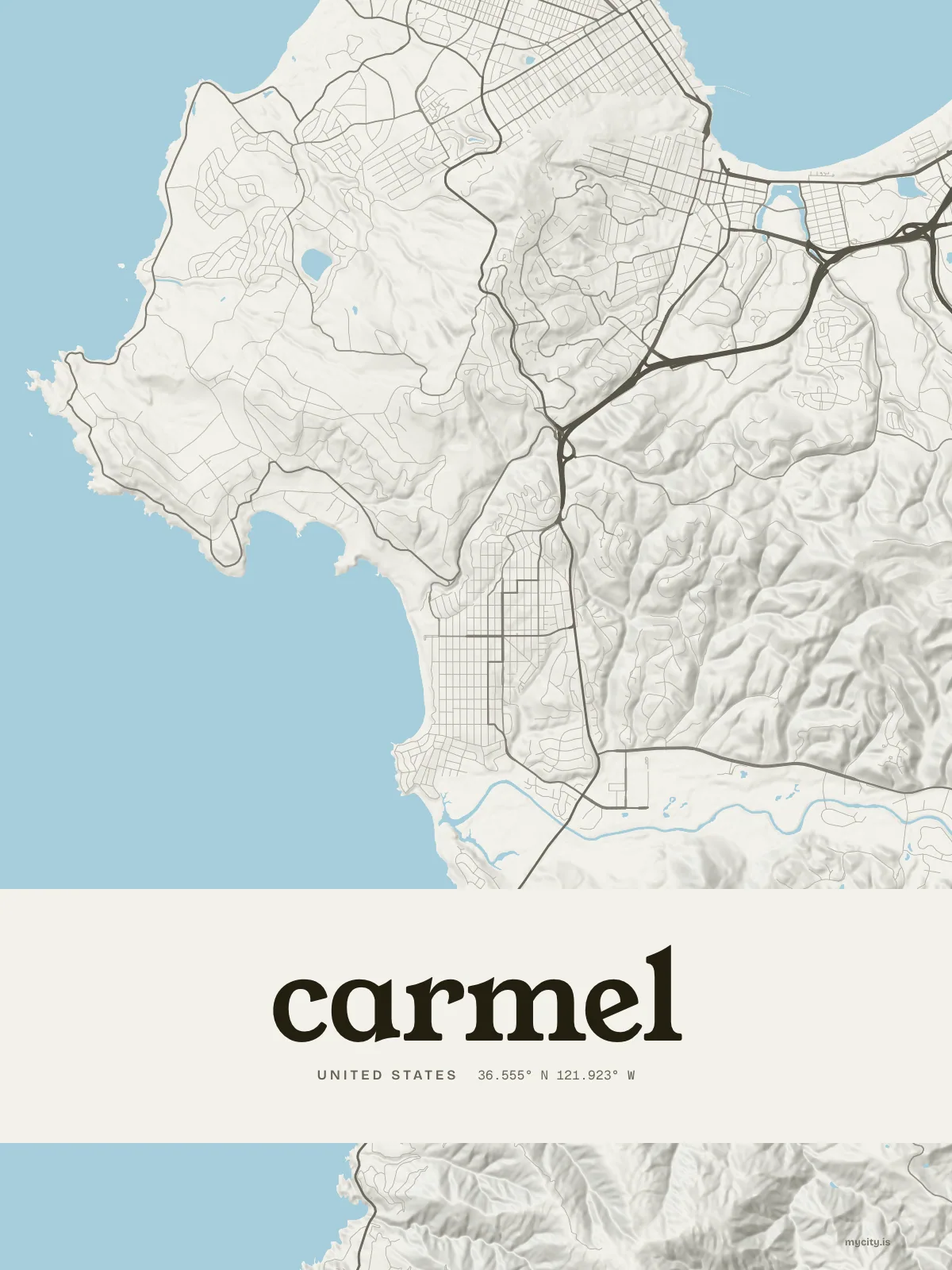 Carmel, Relief map