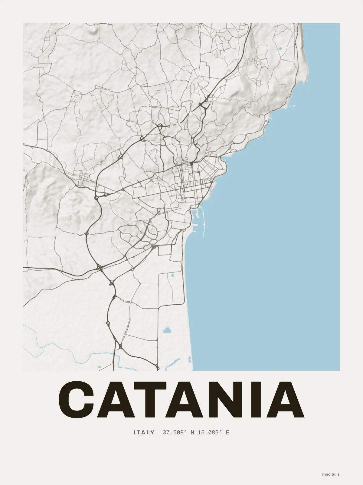 Catania map print