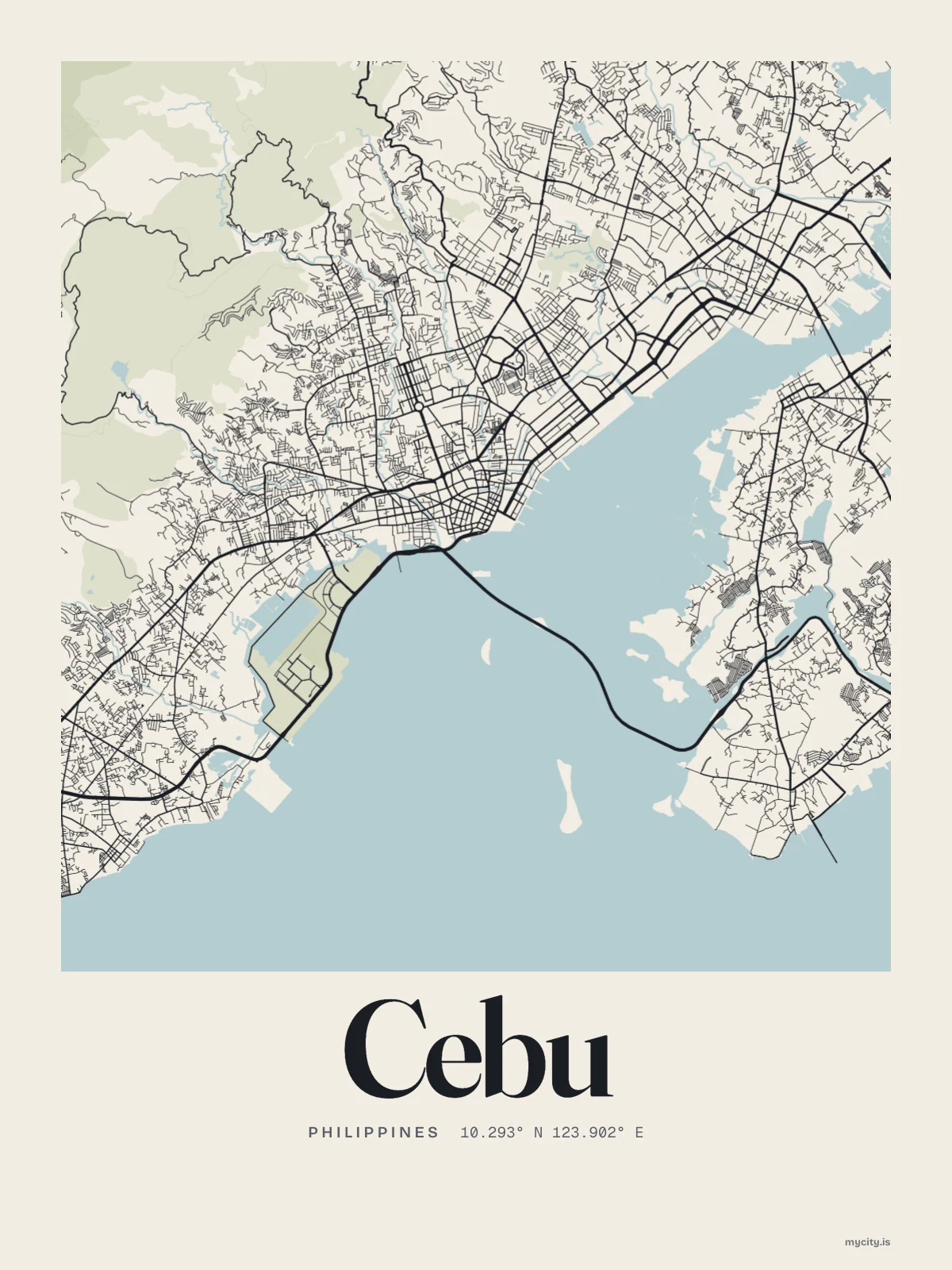 Cebu map print
