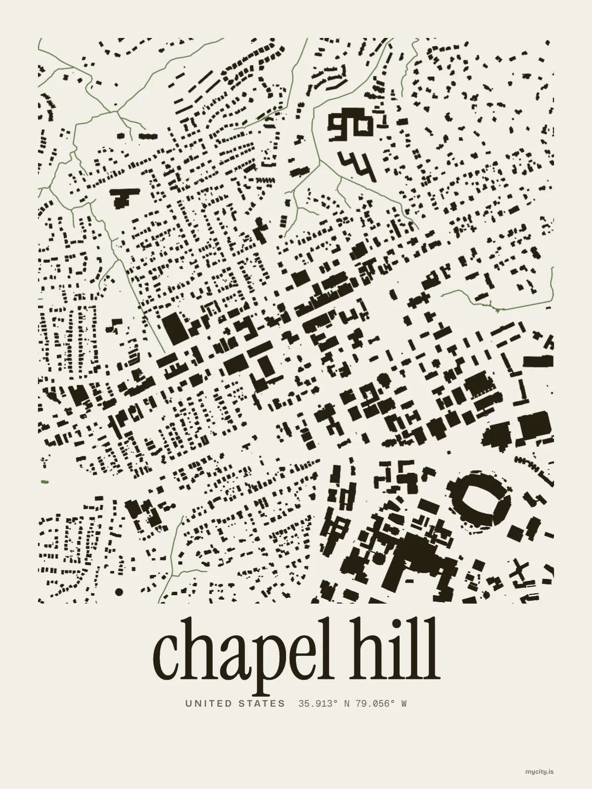 Chapel Hill map print
