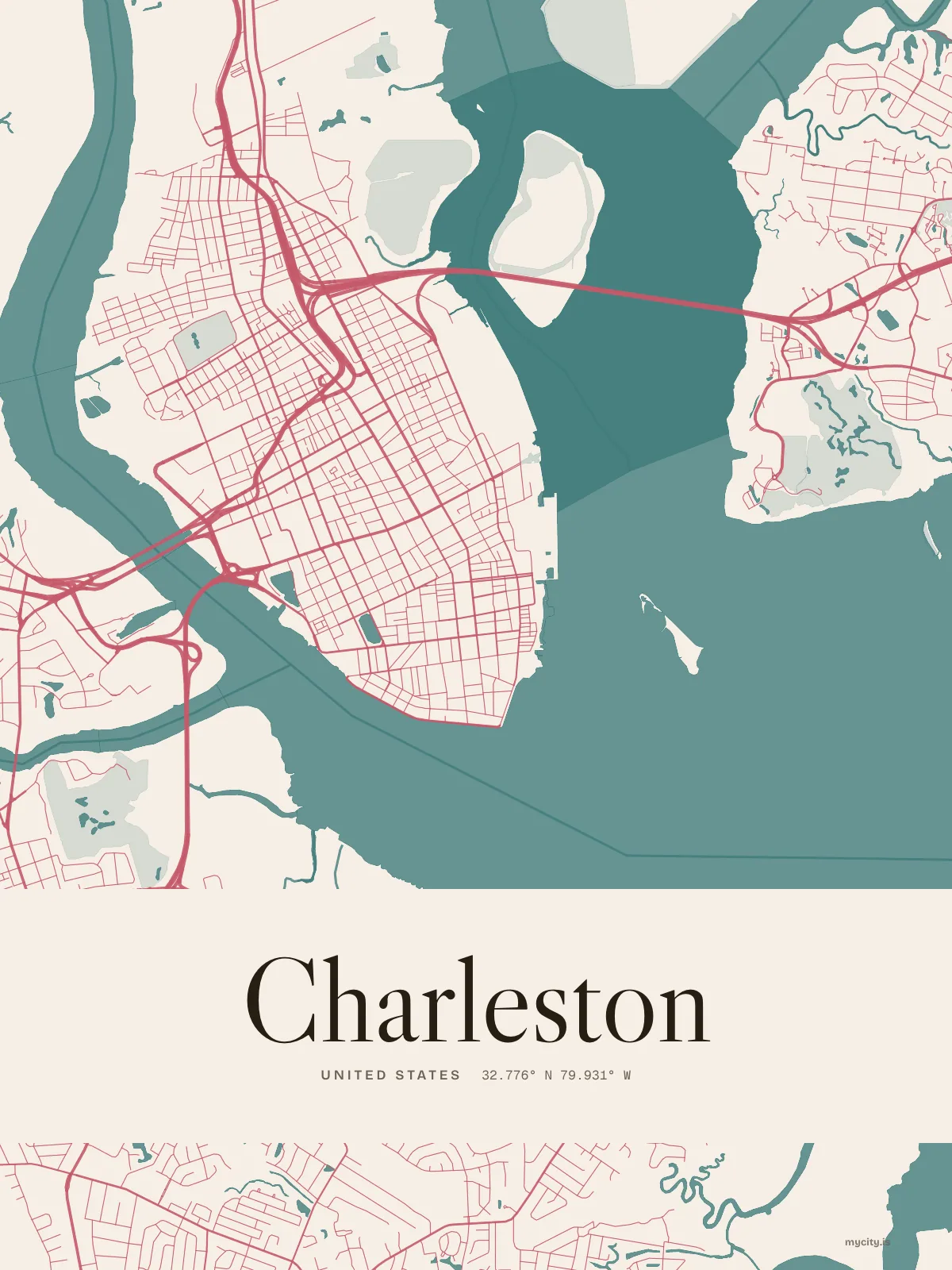 Charleston, Riso map