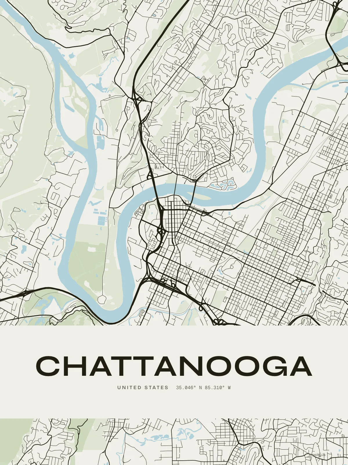 Chattanooga, Ink map