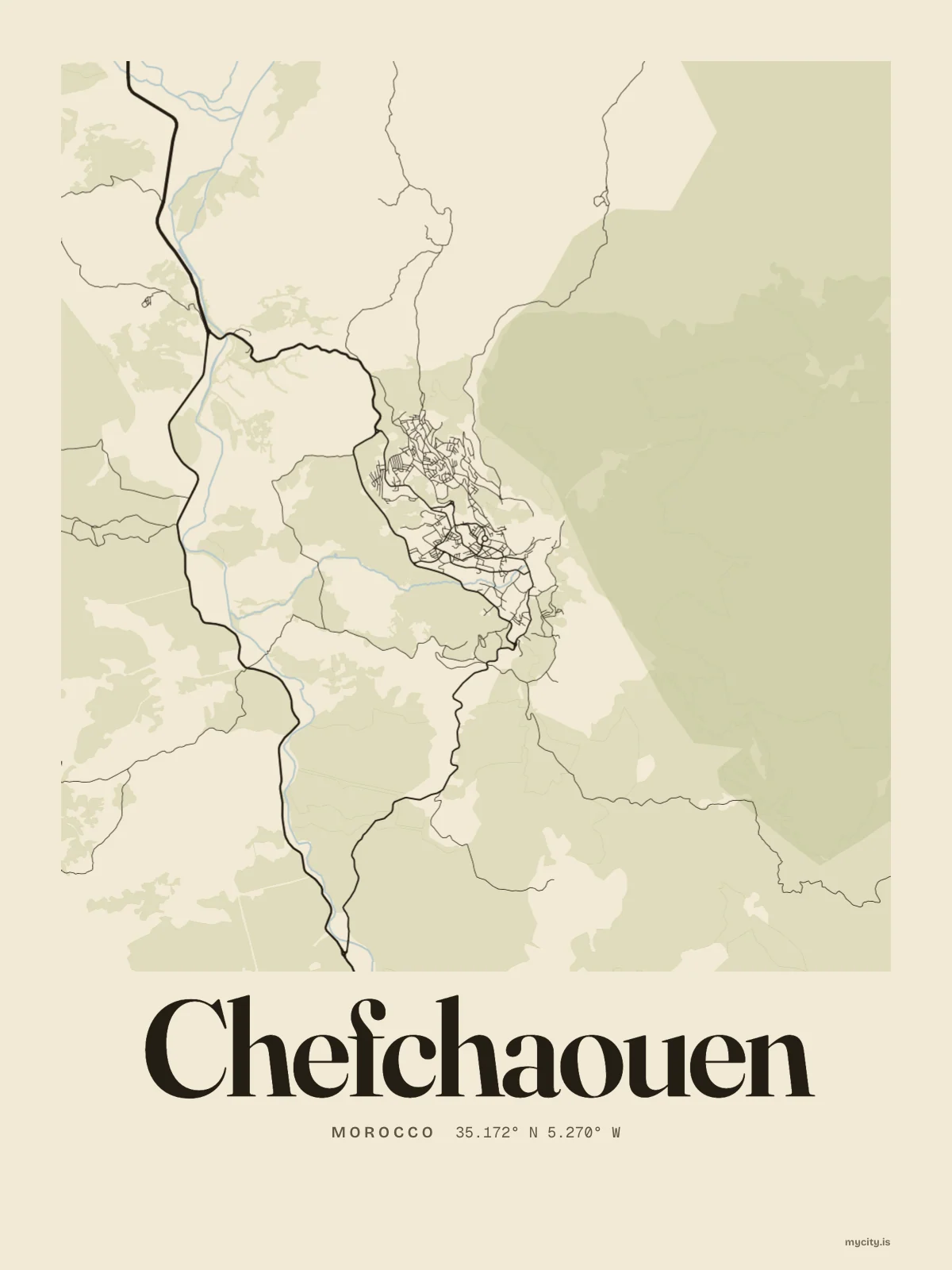 Chefchaouen map print
