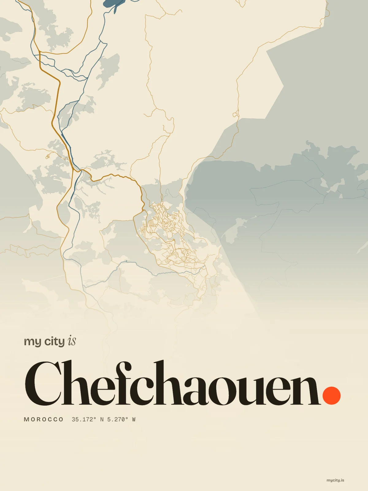 Chefchaouen, Riso map