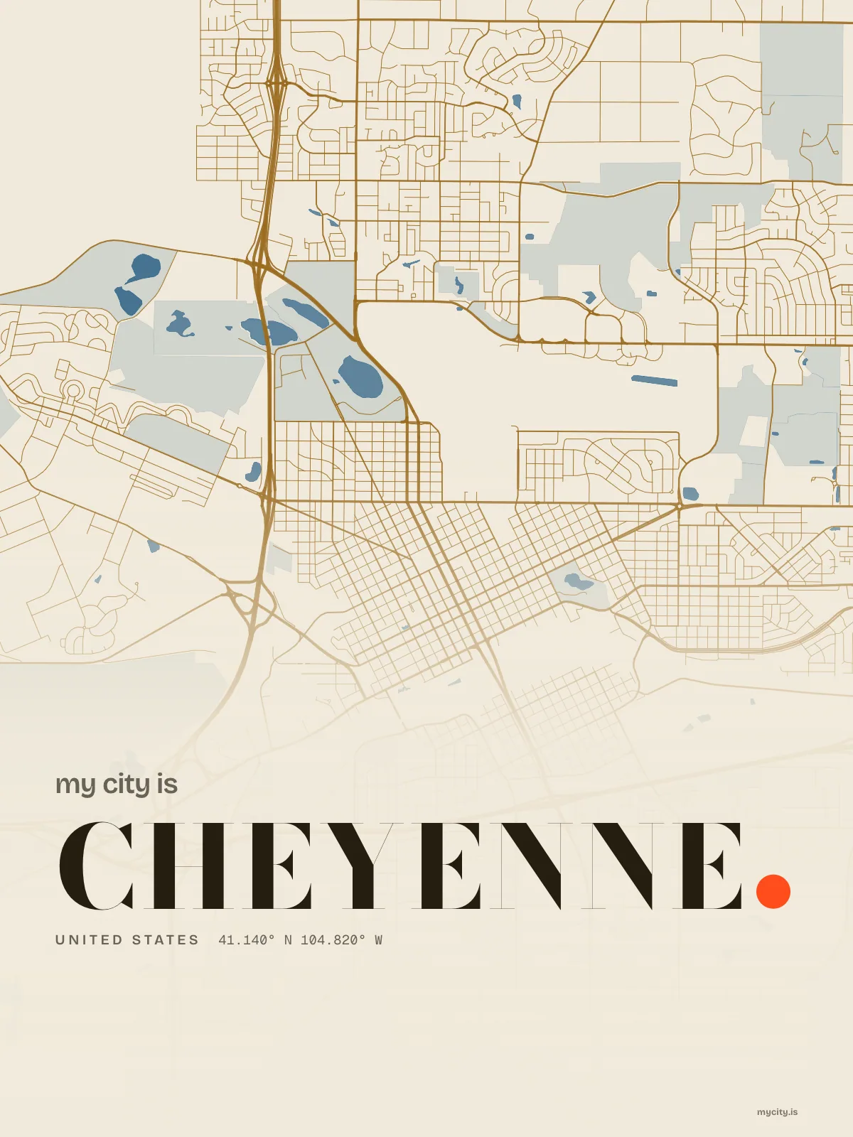 Cheyenne map print