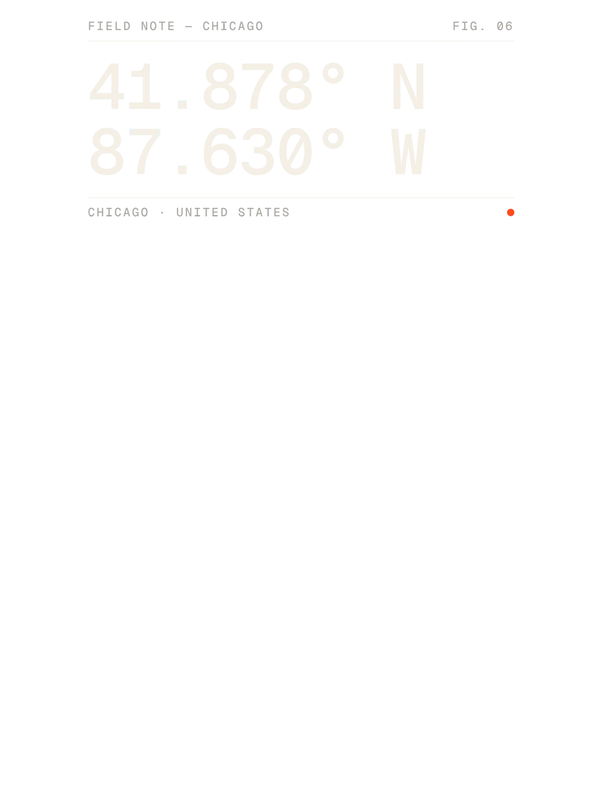 Chicago, Field notes: Coordinates