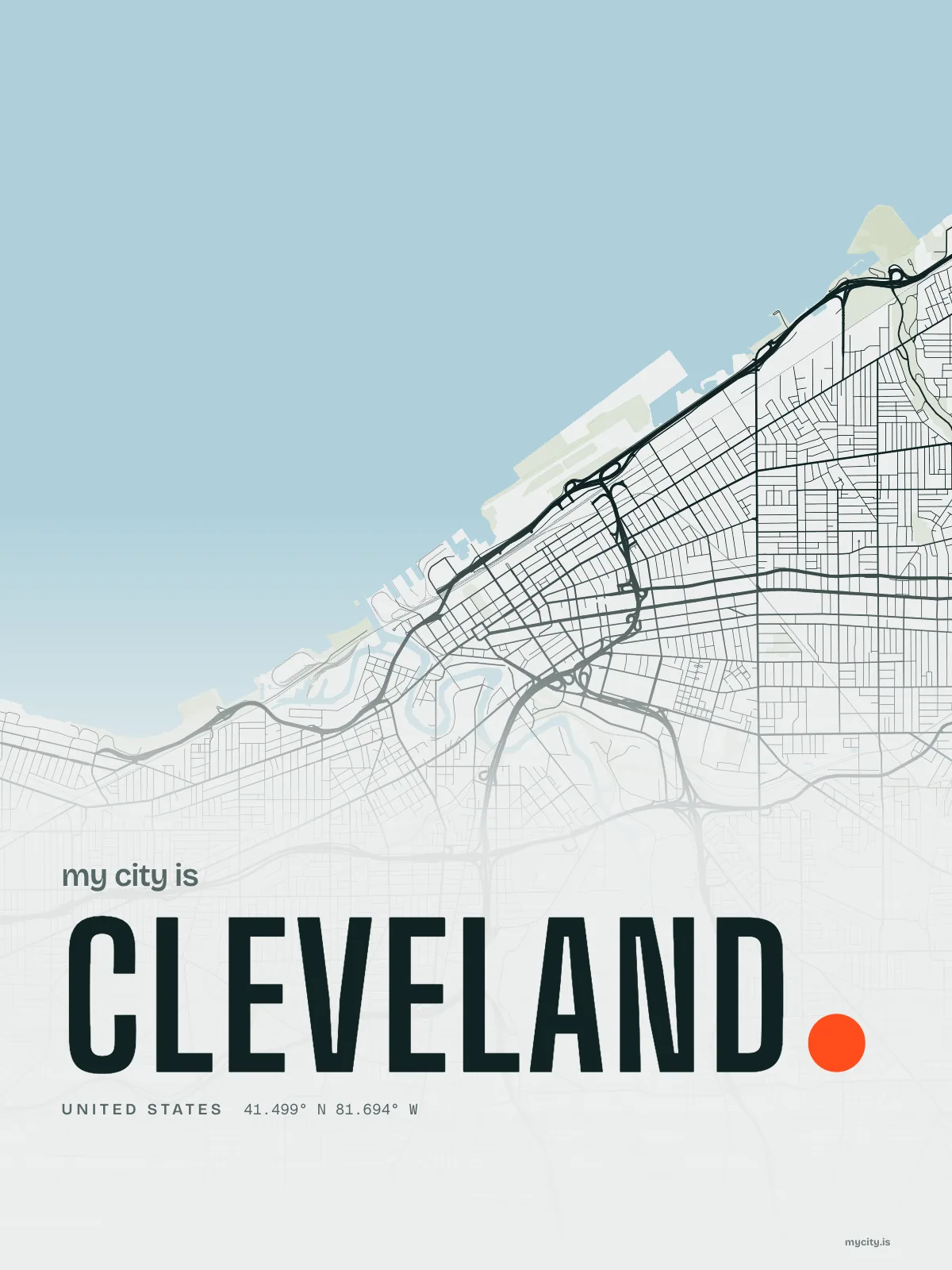 Cleveland map print